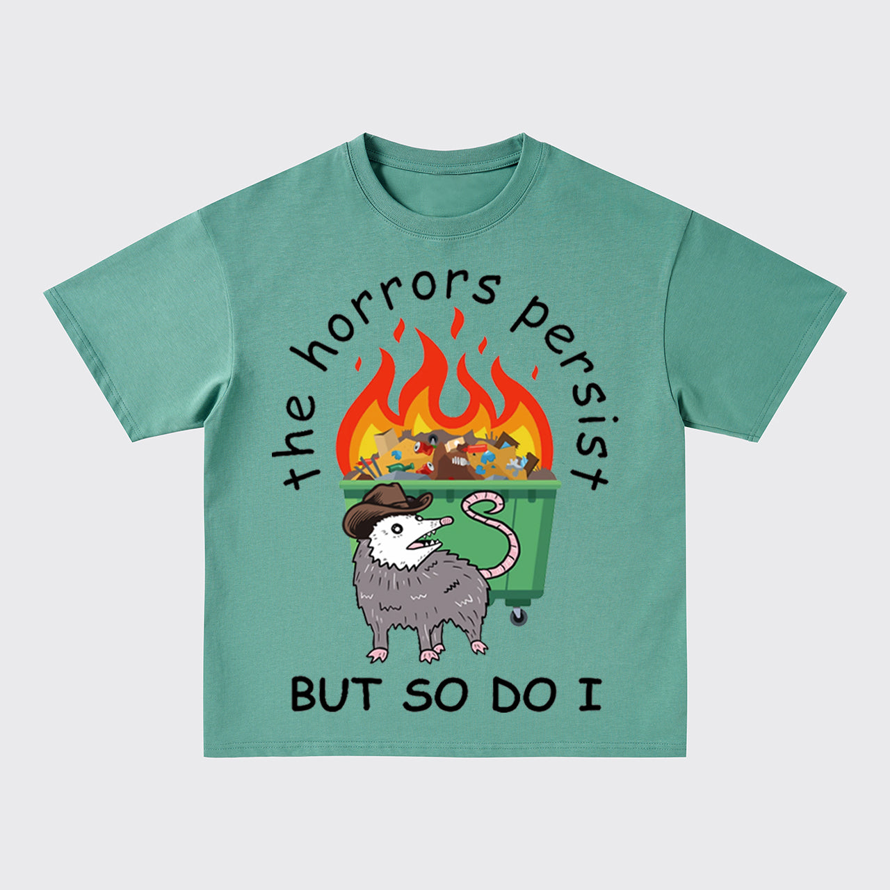 Persistent Opossum in Front of Dumpster Oversize T-Shirts