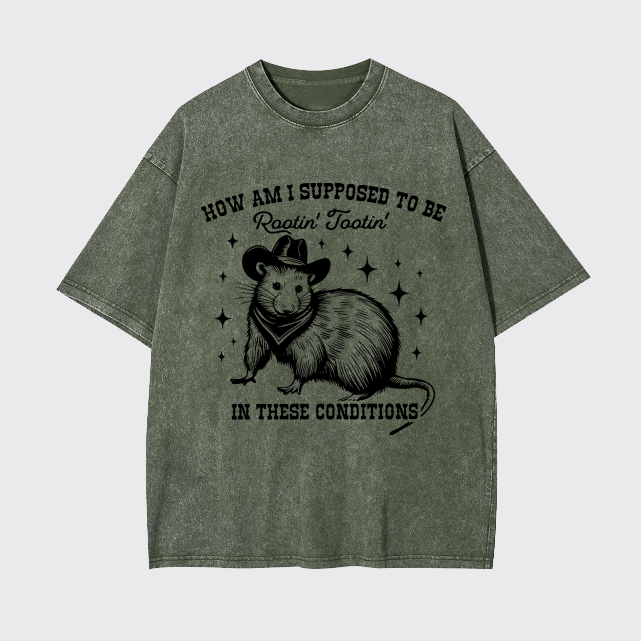Funny Cowboy Opossum Garment-dye Tees