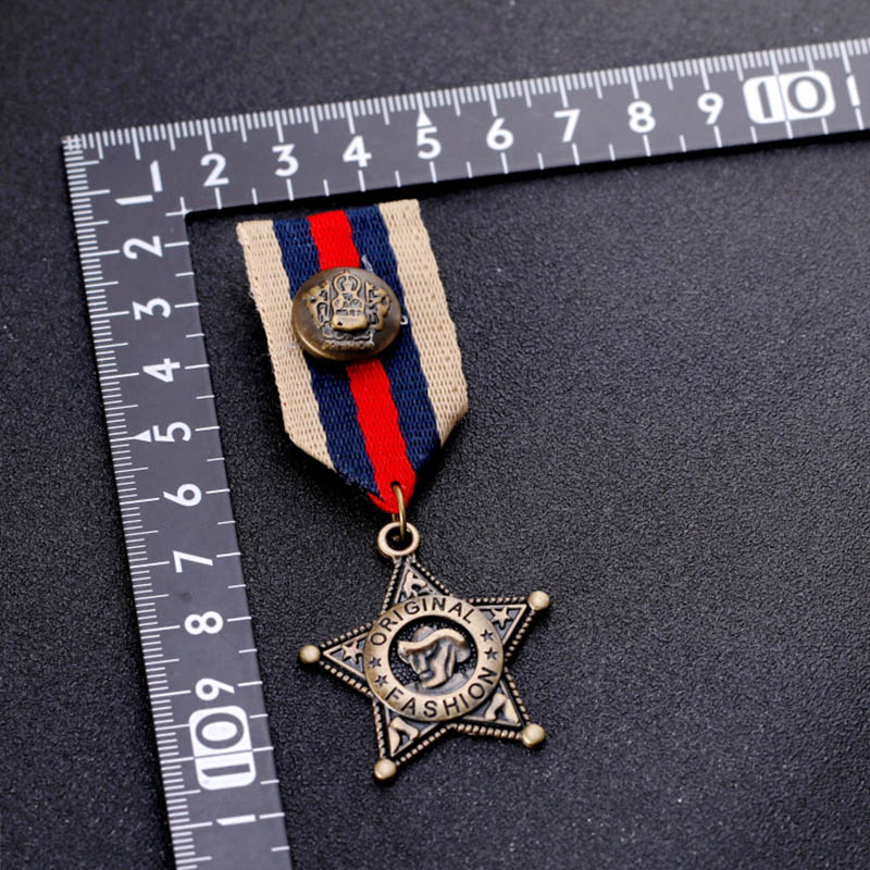 Western Cowboy Vintage Medal Brooch