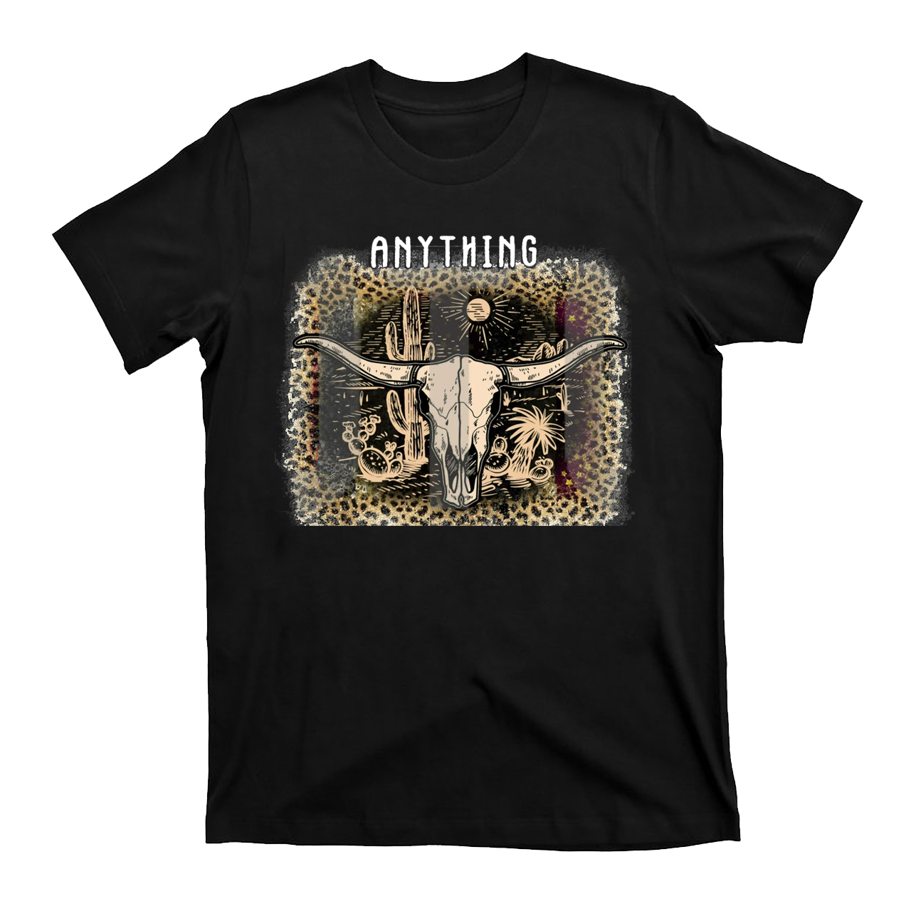 Western Bull Skull  Vintage T-Shirts