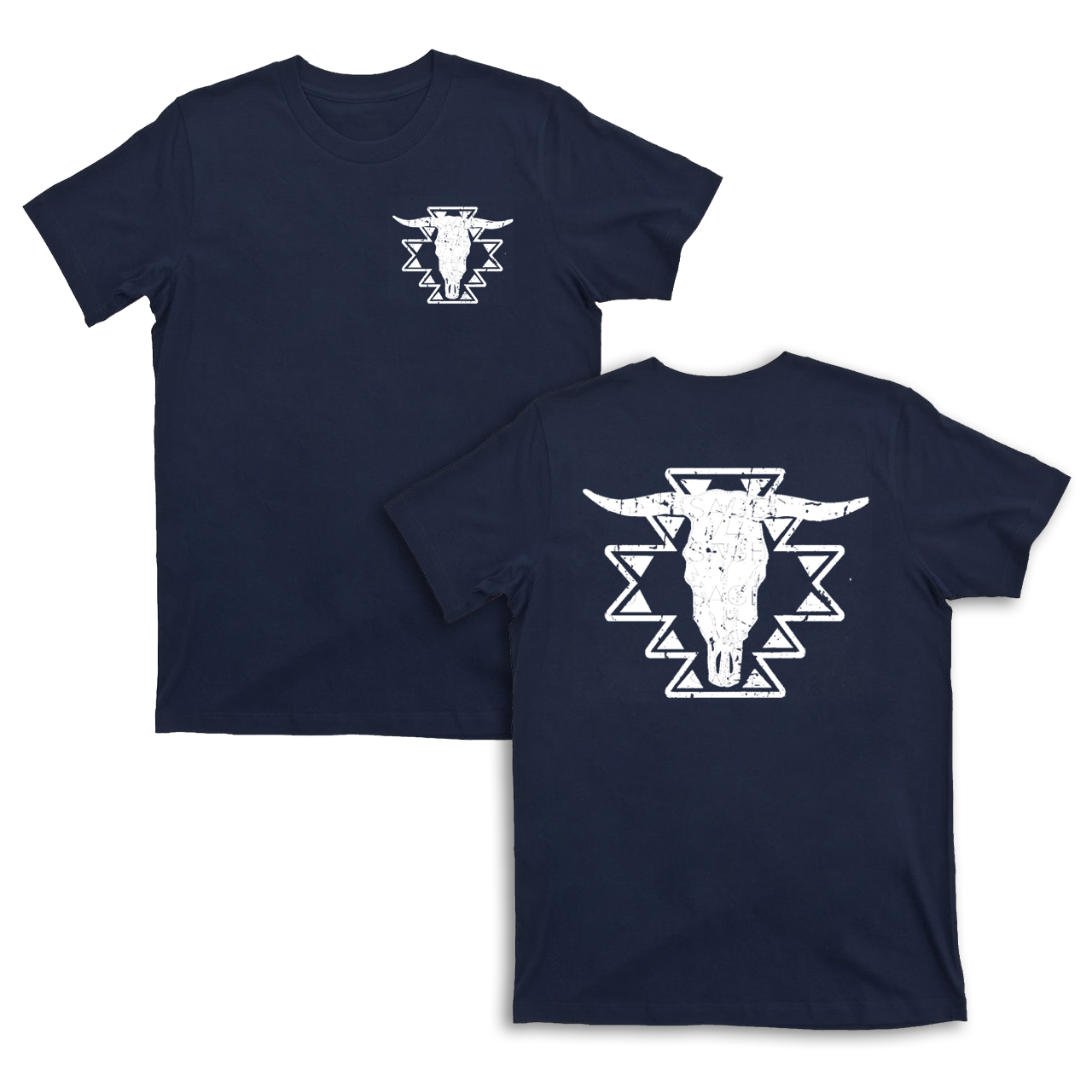 Aztec Cow Skull Lightening Longhorn T-Shirts
