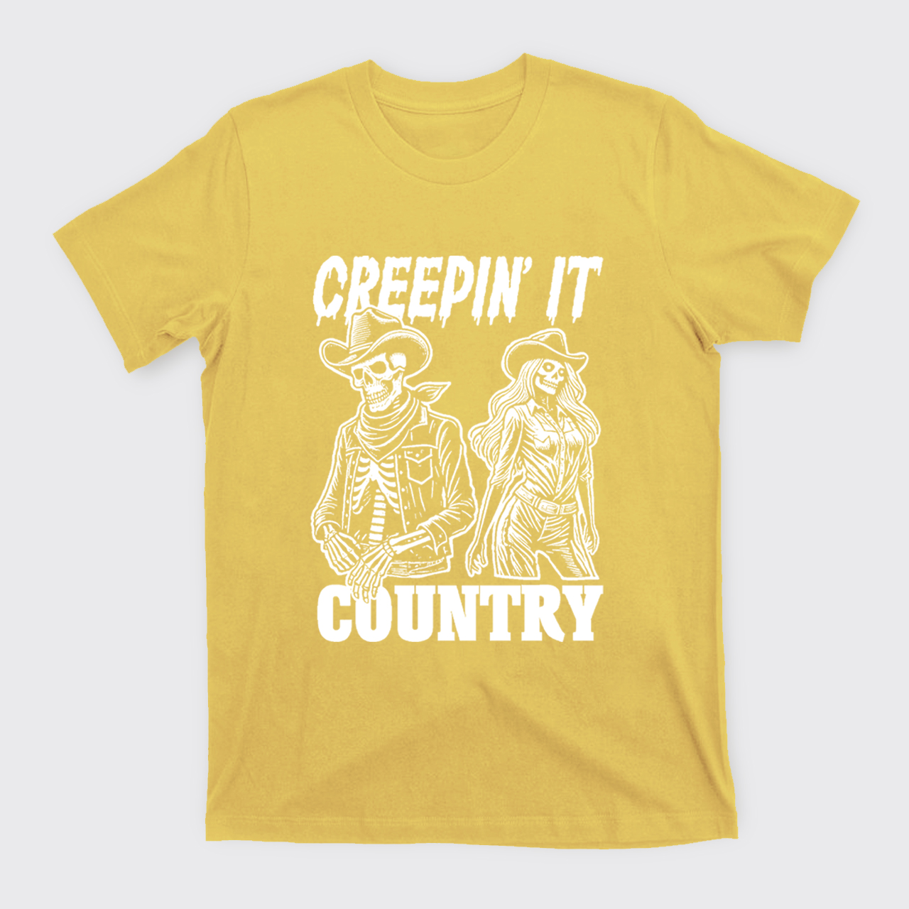 Creepin' It Cowboy Skeleton Cowgirl Ghost T-Shirts