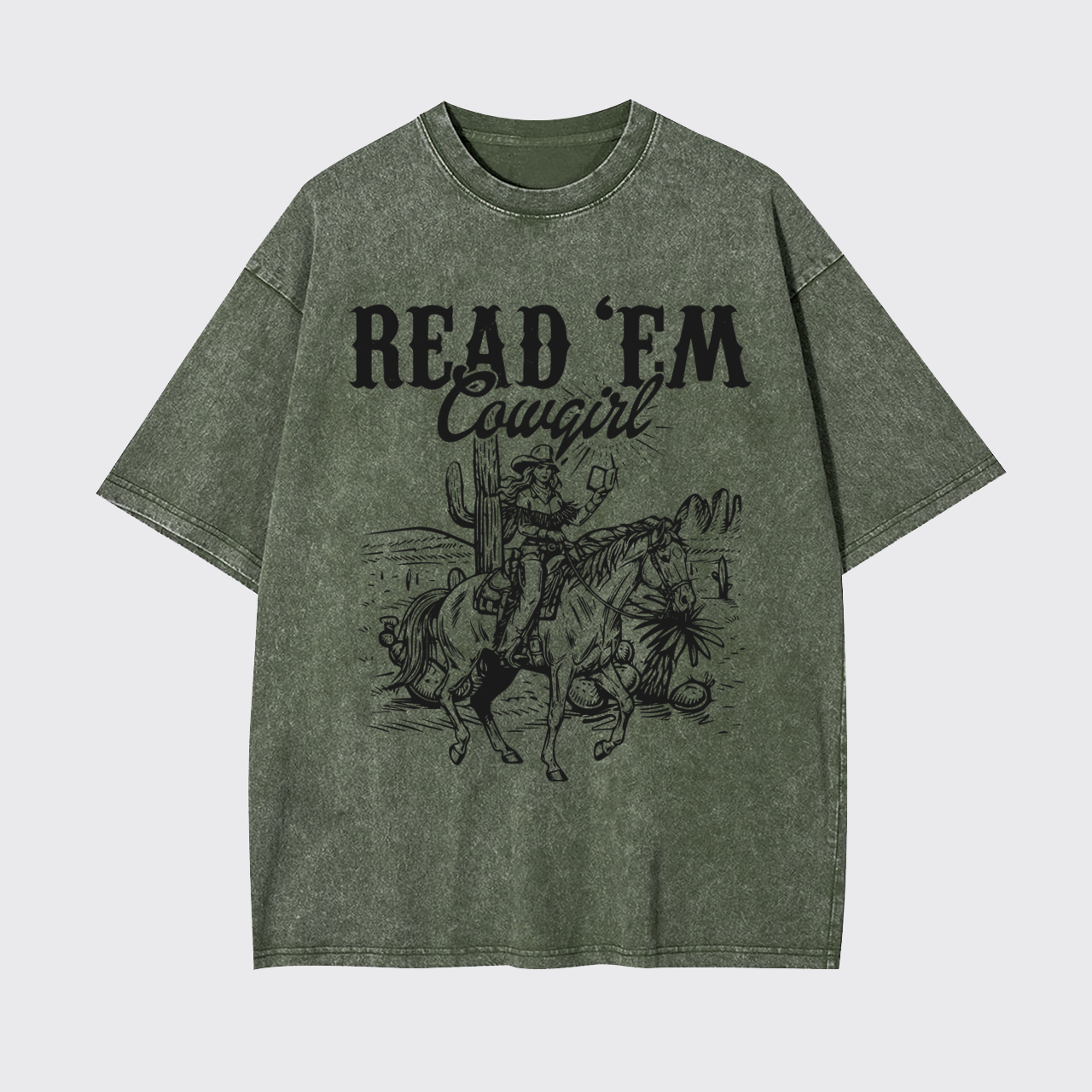 Country Bookish Cowgirl Garment-dye Tees