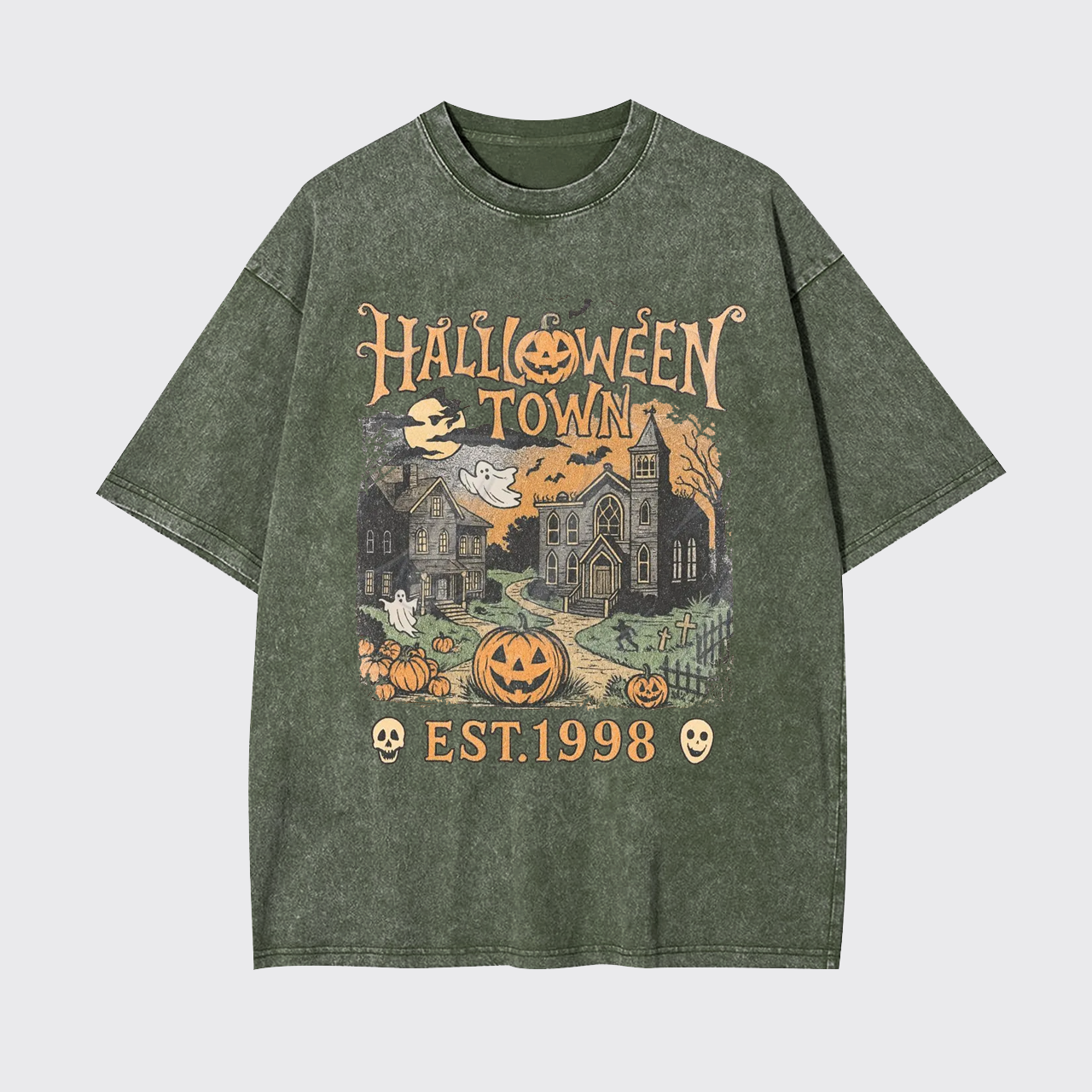 Vintage 90s Halloween Spooky Garment-dye Tees
