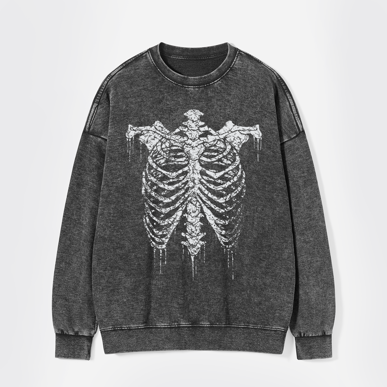 Halloween Retro Horror Skeleton Washed Sweatshirts