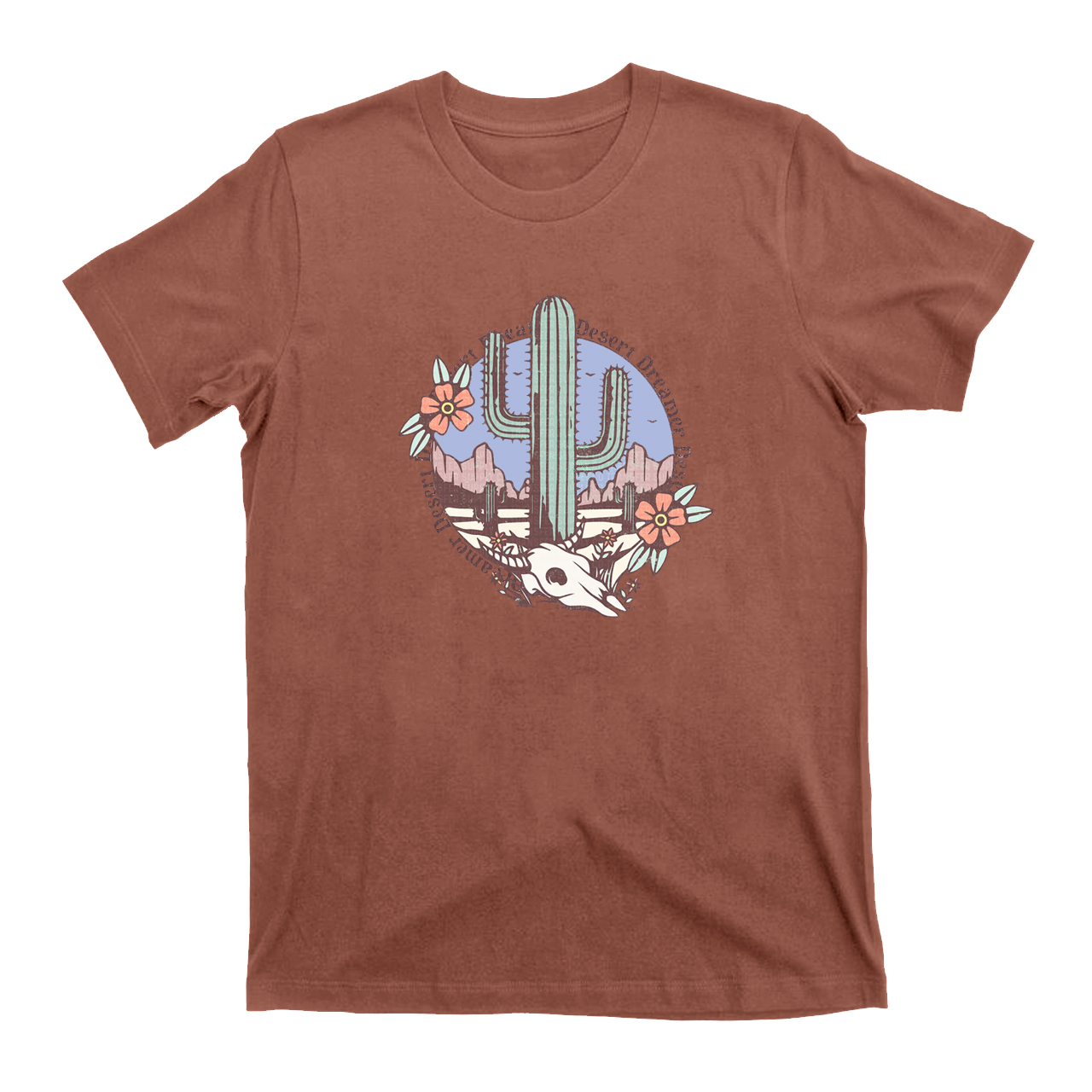 Western Cactus Skull Desert T-Shirts