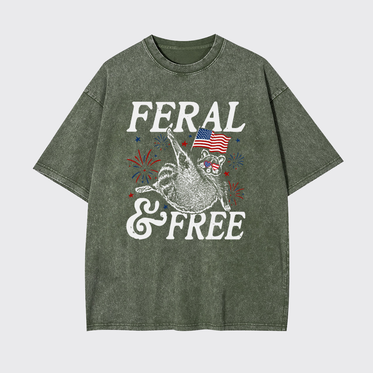 Feral Raccoon-Feral And Free Garment-dye Tees