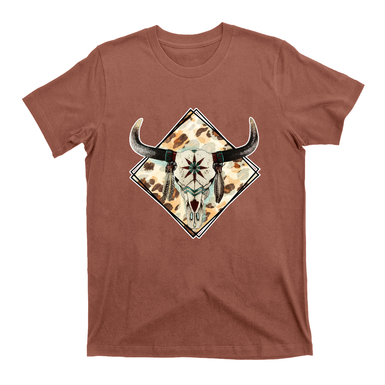 Western Indian Cow Bull Skull T-Shirts