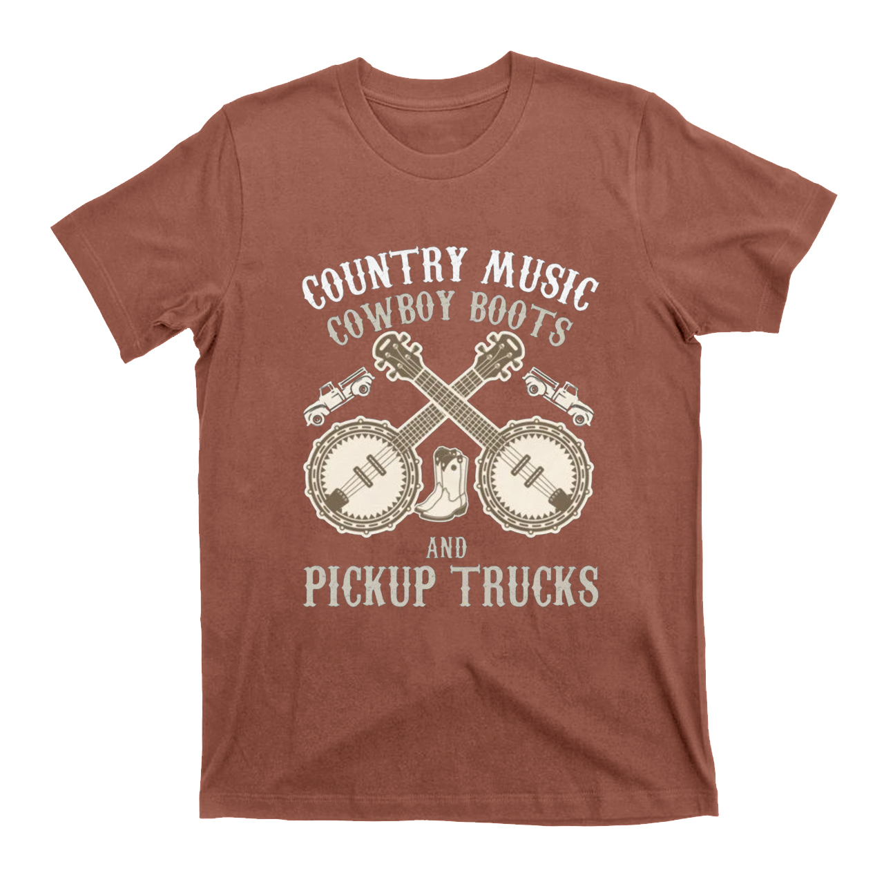 Funny Country Music Cowboy Boots Pickup Truck T-Shirts