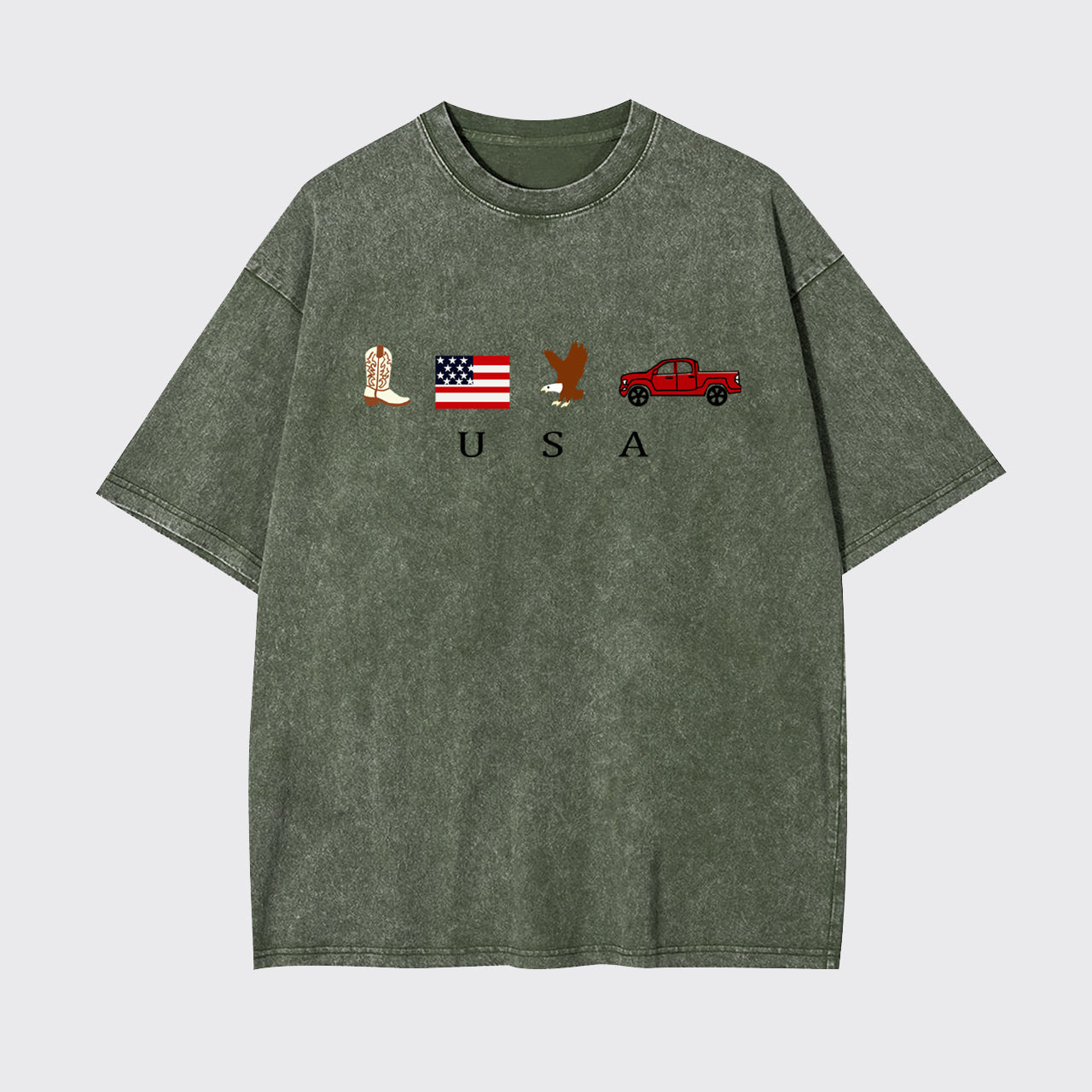 4th Of July-USA Icons Garment-dye Tees
