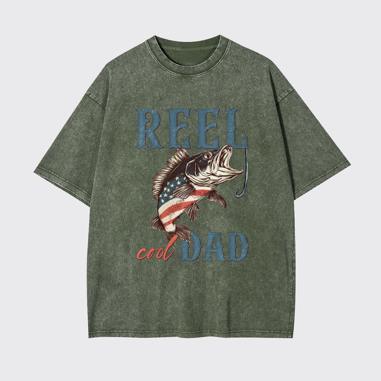 Reel Cool Dad-4th Of July Garment-dye Tees