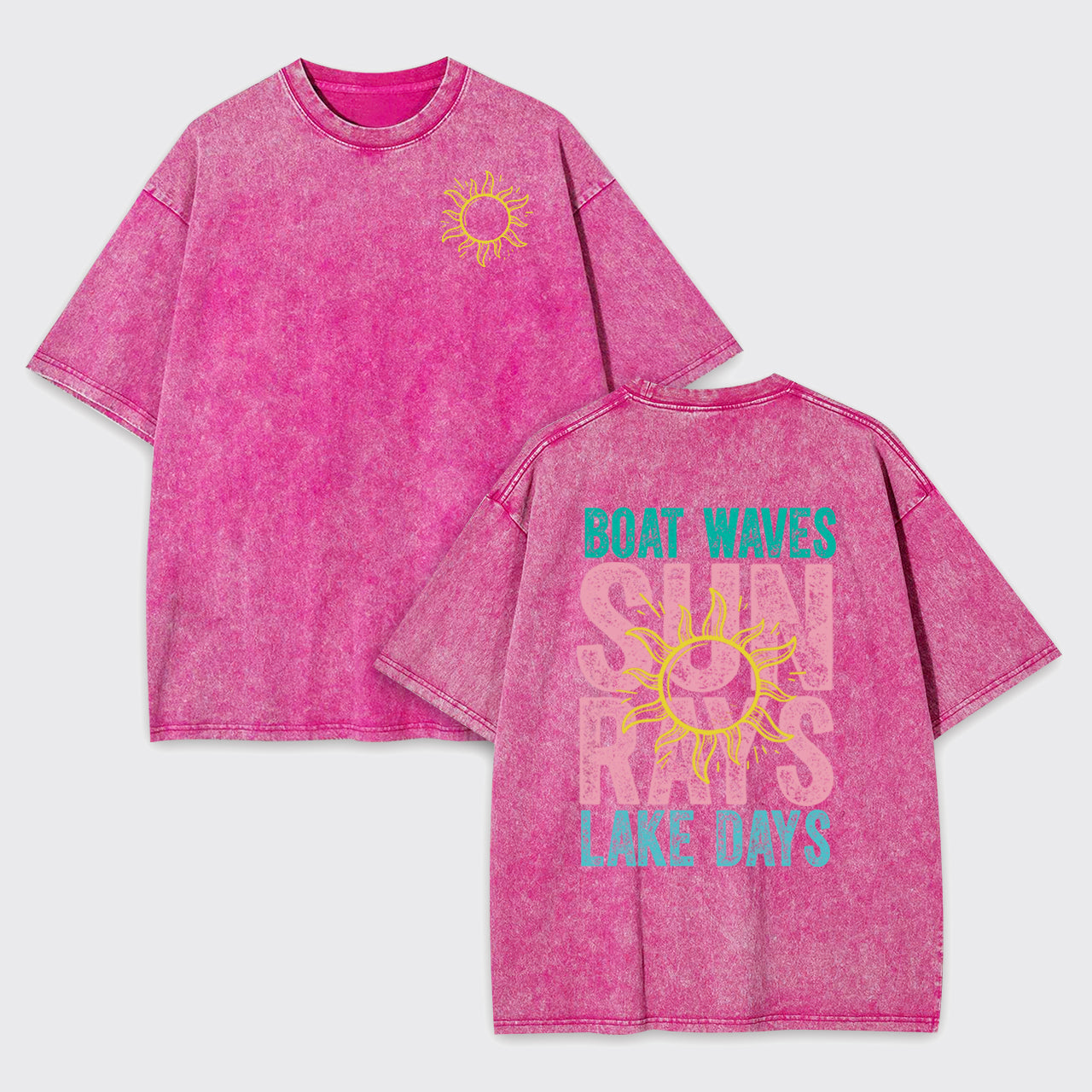 Summer,Boat Waves Sun Rays Lake Days Garment-dye Tees