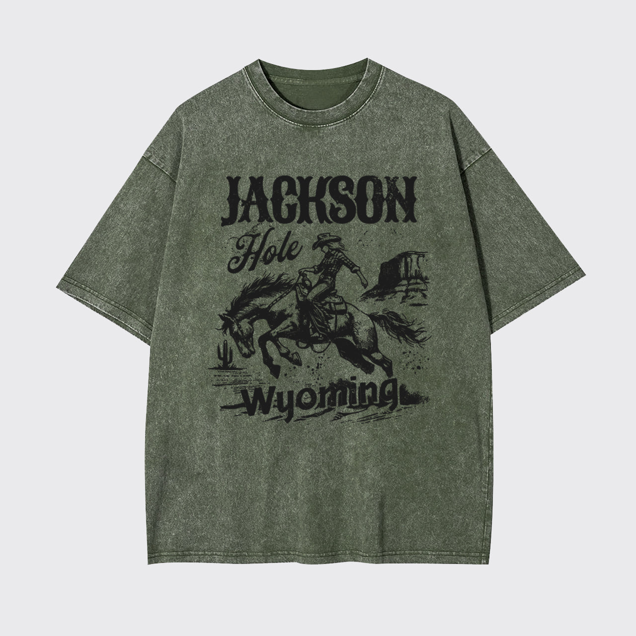 Vintage Cowboy-Jackson Hole Wyoming Garment-dye Tees