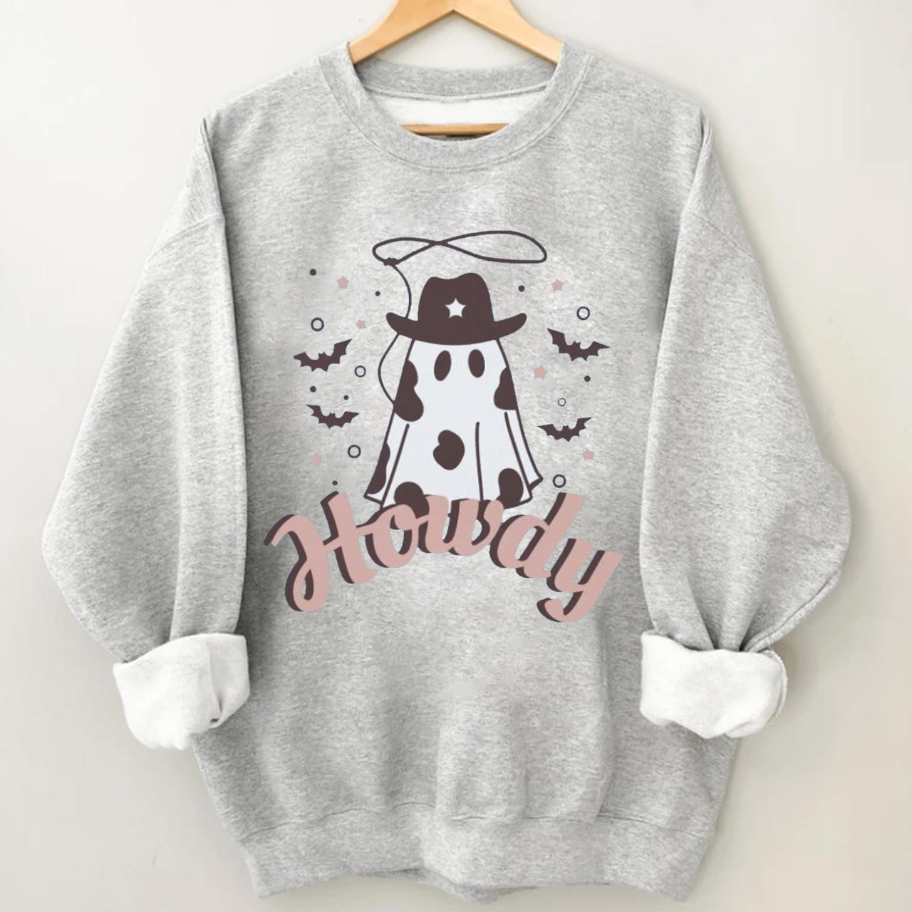 Howdy Western Cowboy Ghost Halloween Sweatshirt