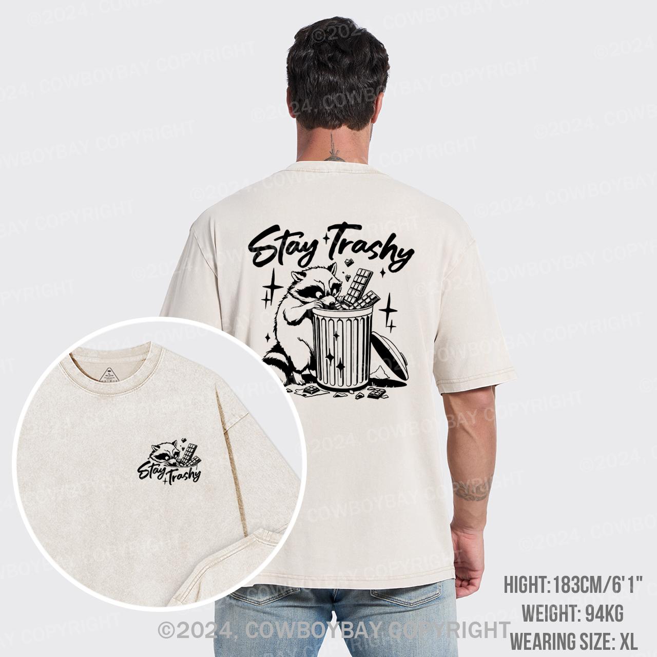 Retro Stay Trashy Garment-dye Tees