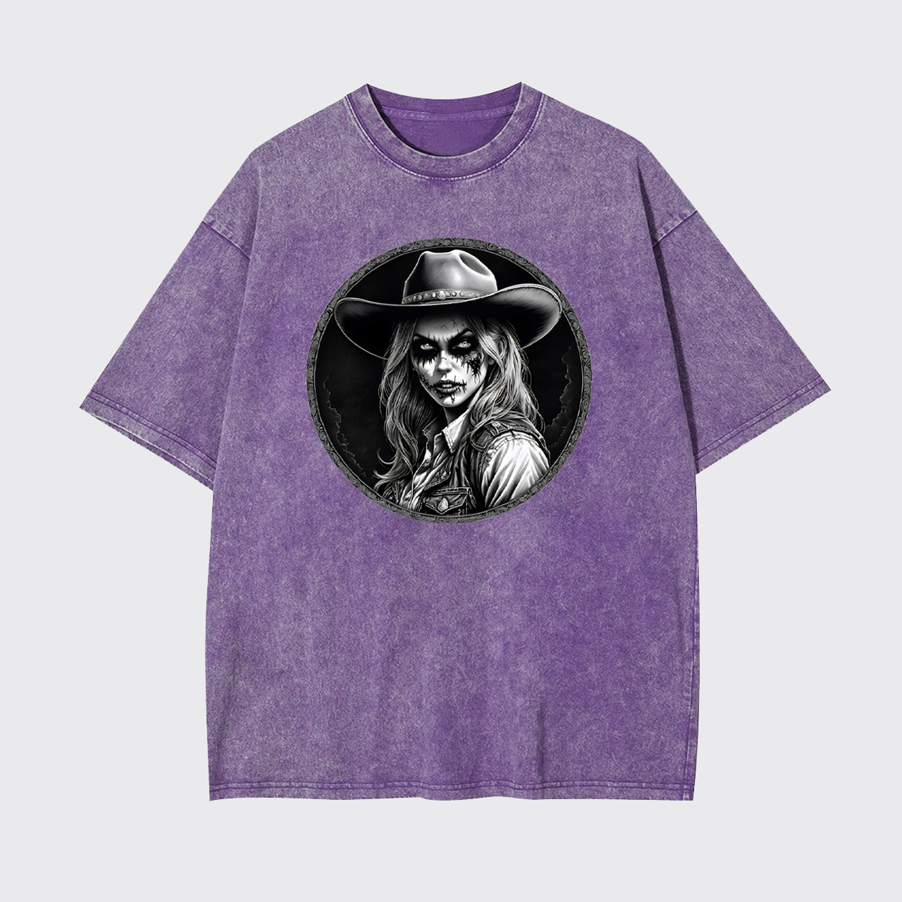 Halloween Undead Cowgirl Garment-dye Tees