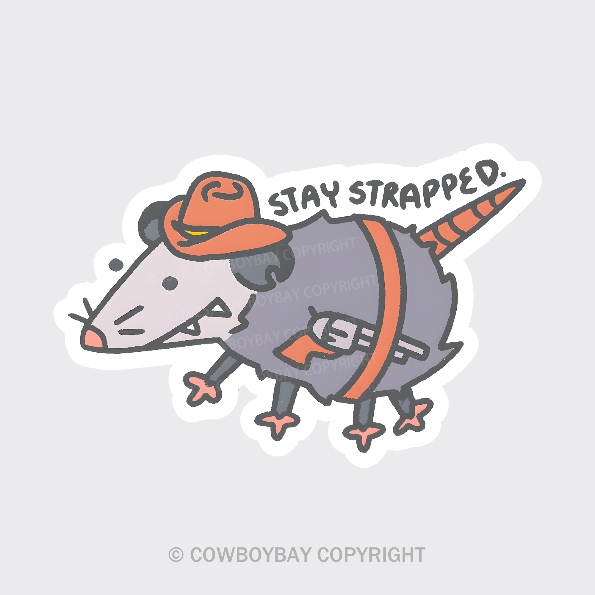 Stay Strapped Opossum Fridge Magnet