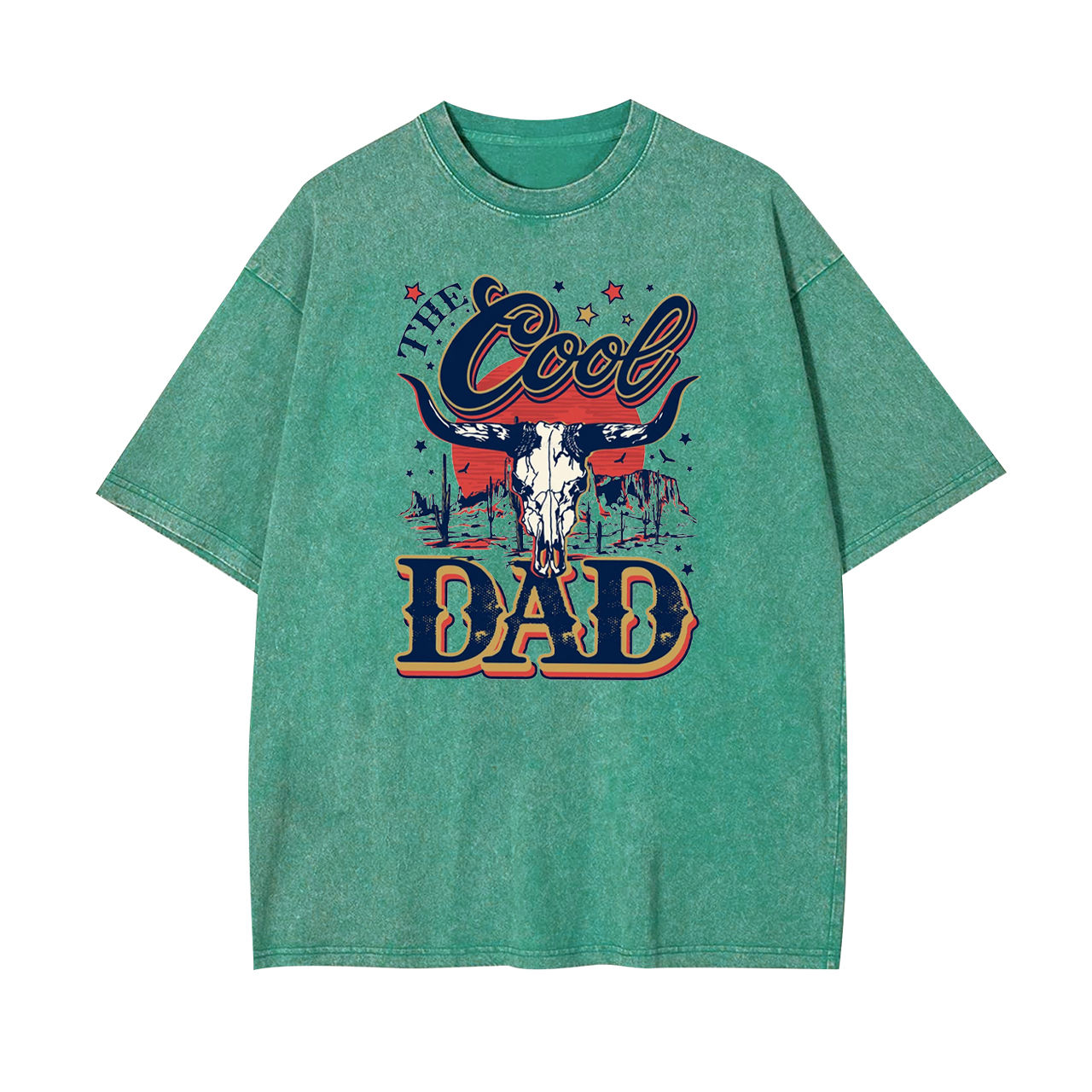 Wild West Dad Gifts, Longhorn Bull Garment-dye Tees