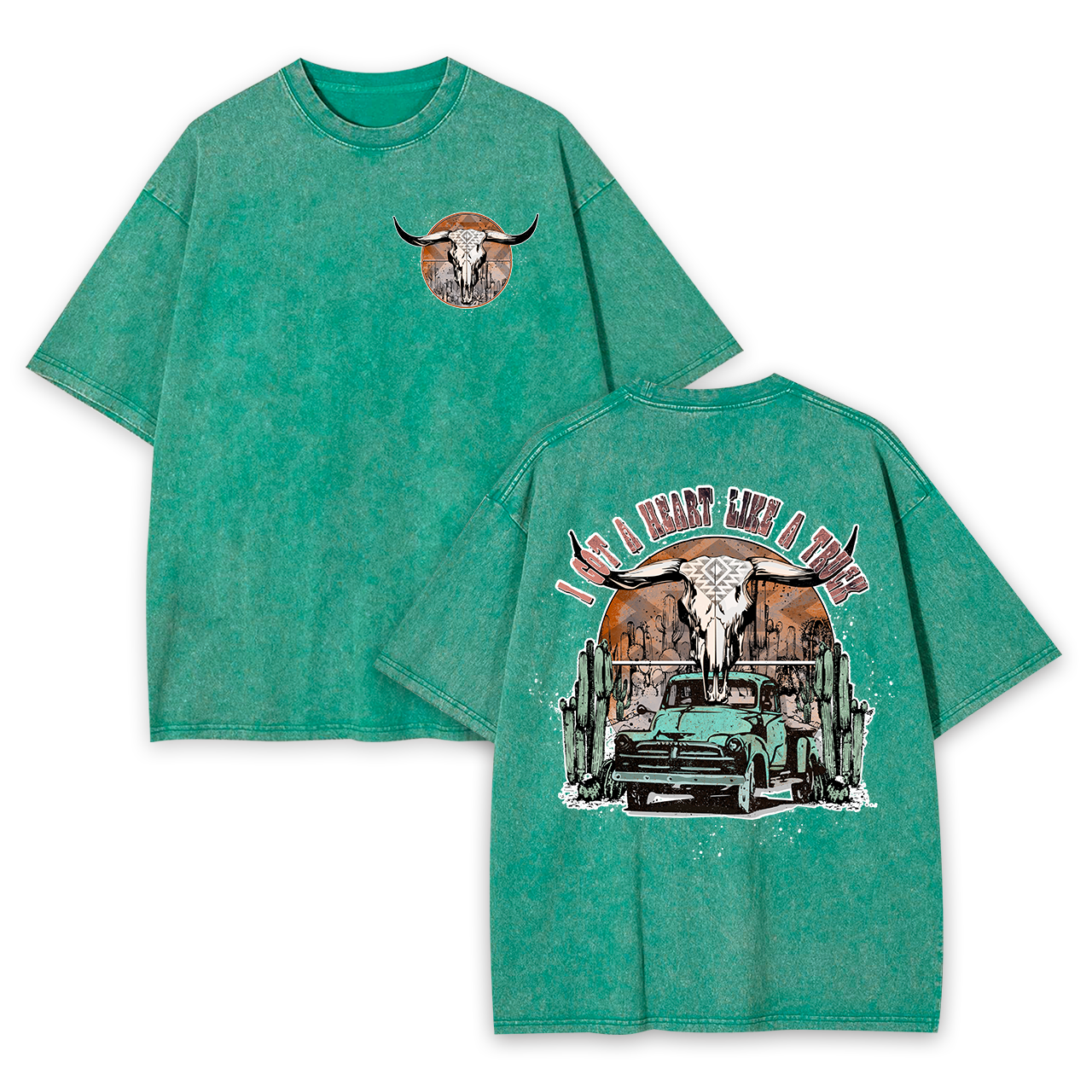 Heart Like A Truck Cowboy Garment-dye Tees