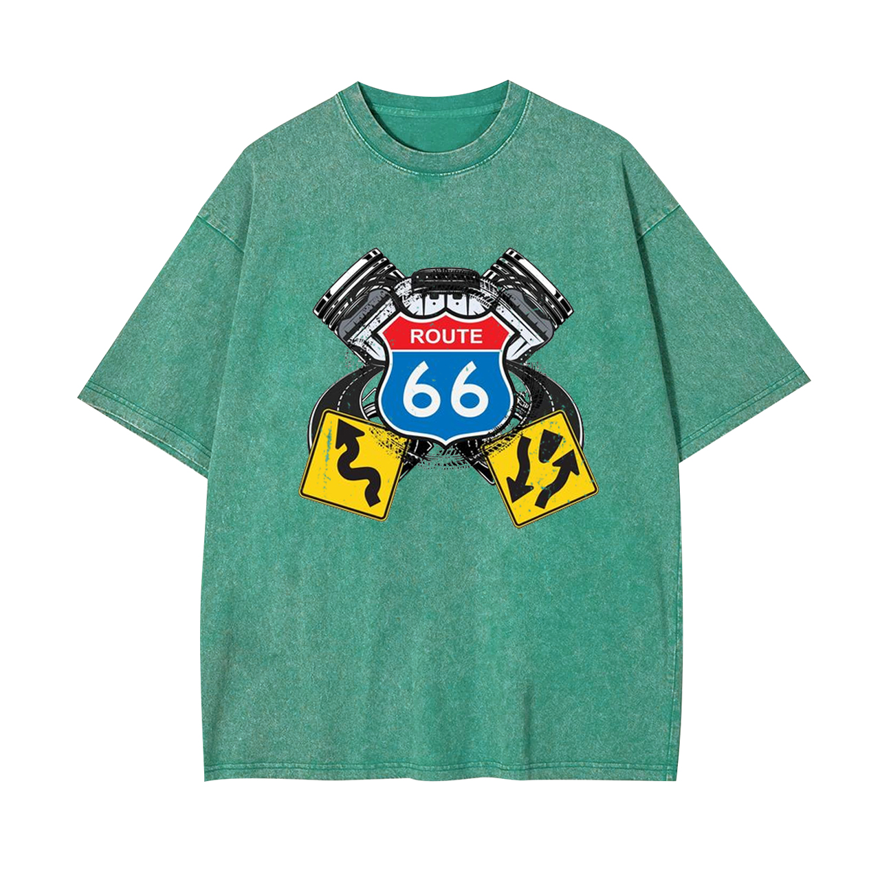 Route 66 Classic Car American Roads Garment-dye Tees
