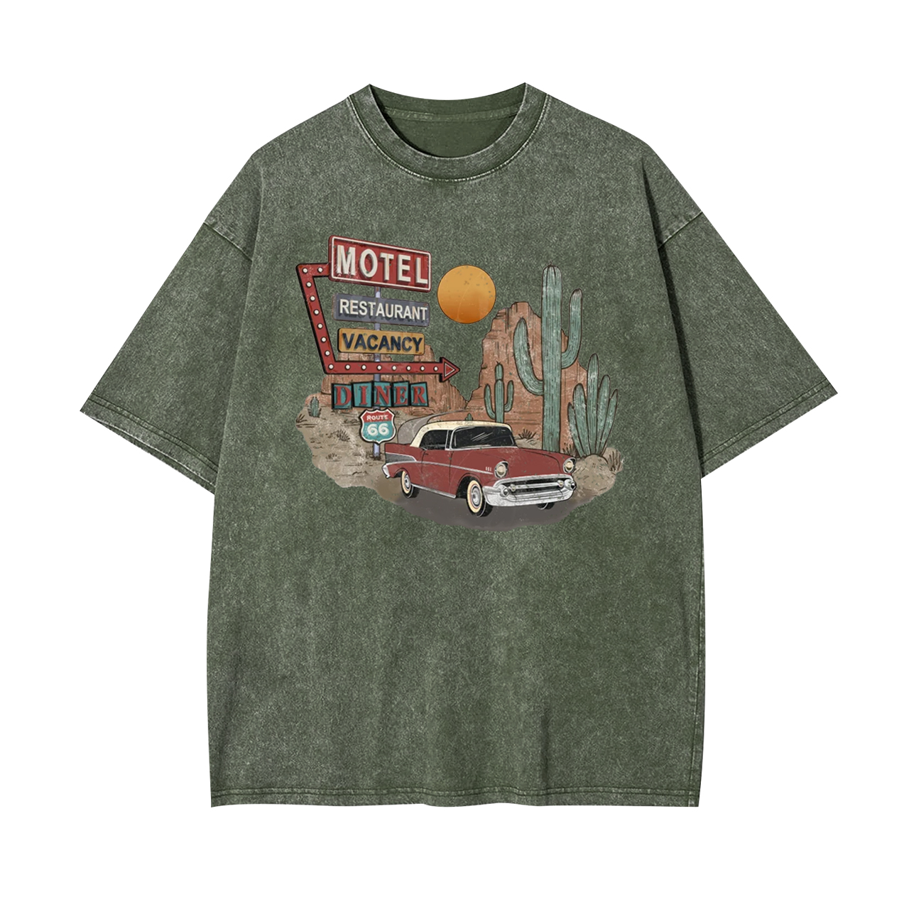 Retro Rock and Roll Desert Cactus Garment-dye Tees