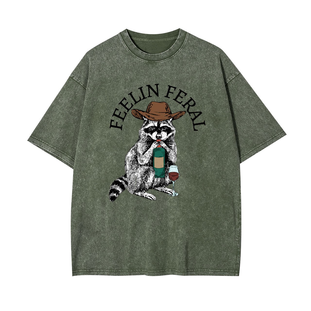 Funny Raccoon Garment-dye Tees