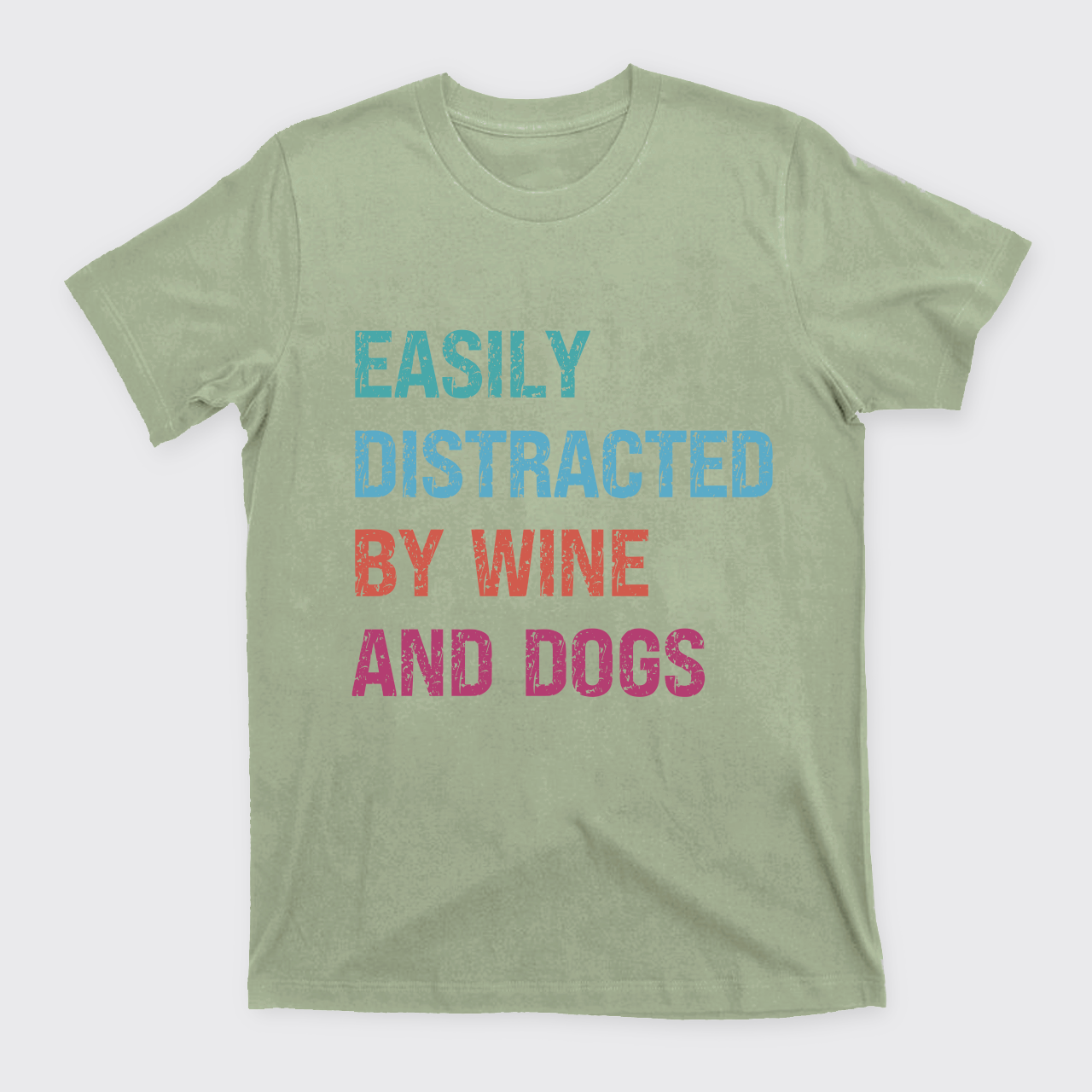 Personalized Easily Distracted By Wine And Dogs T-Shirts