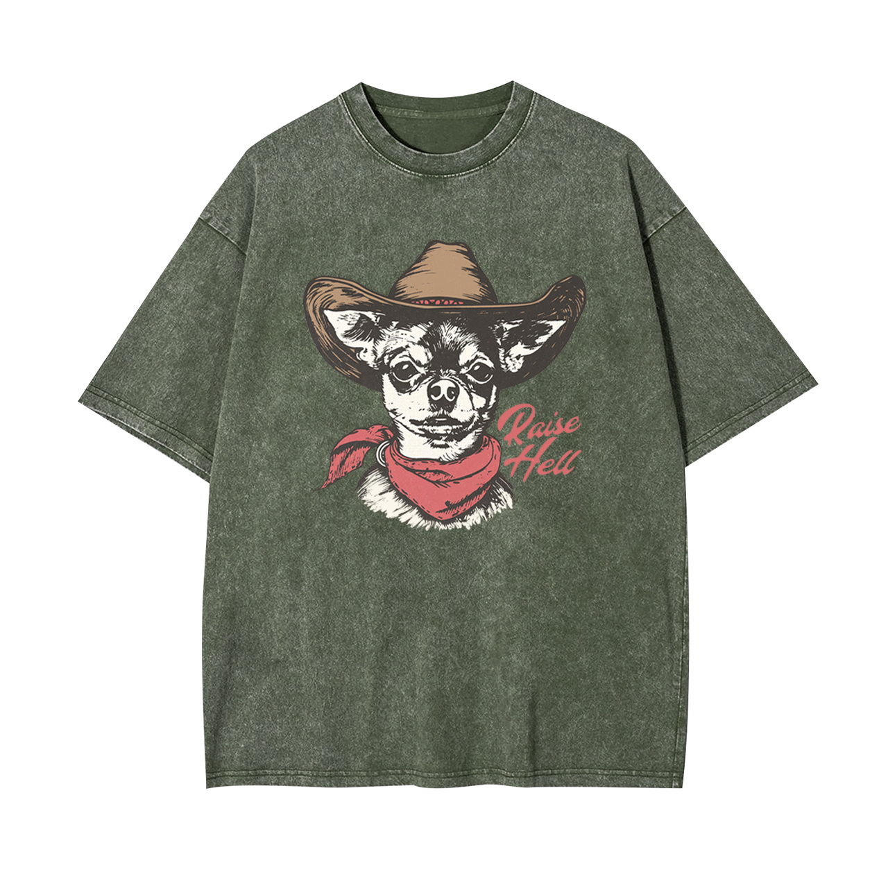 Cowboy Chihuahua,Raise Hell Garment-dye Tees