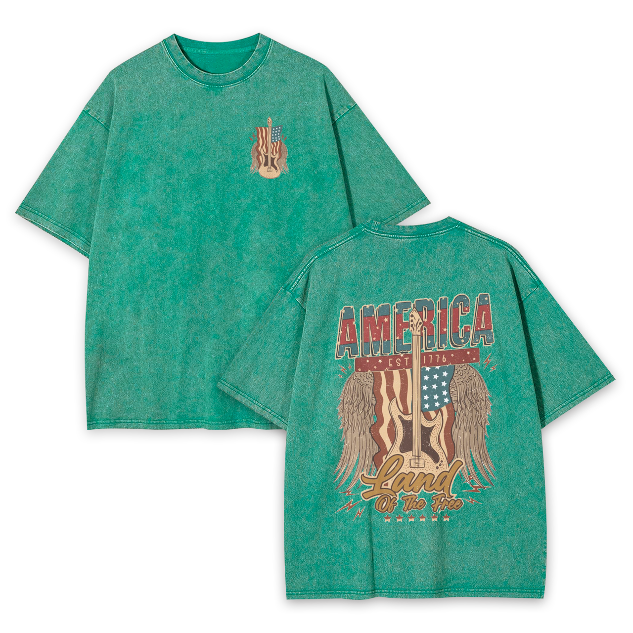 4th of July,Land Of The Free Garment-dye Tees