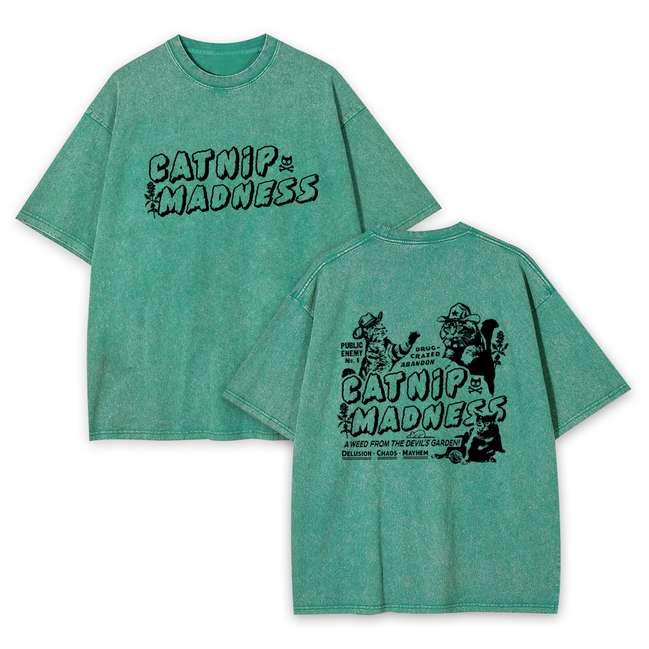 Funny with Crazy Cats Garment-dye Tees