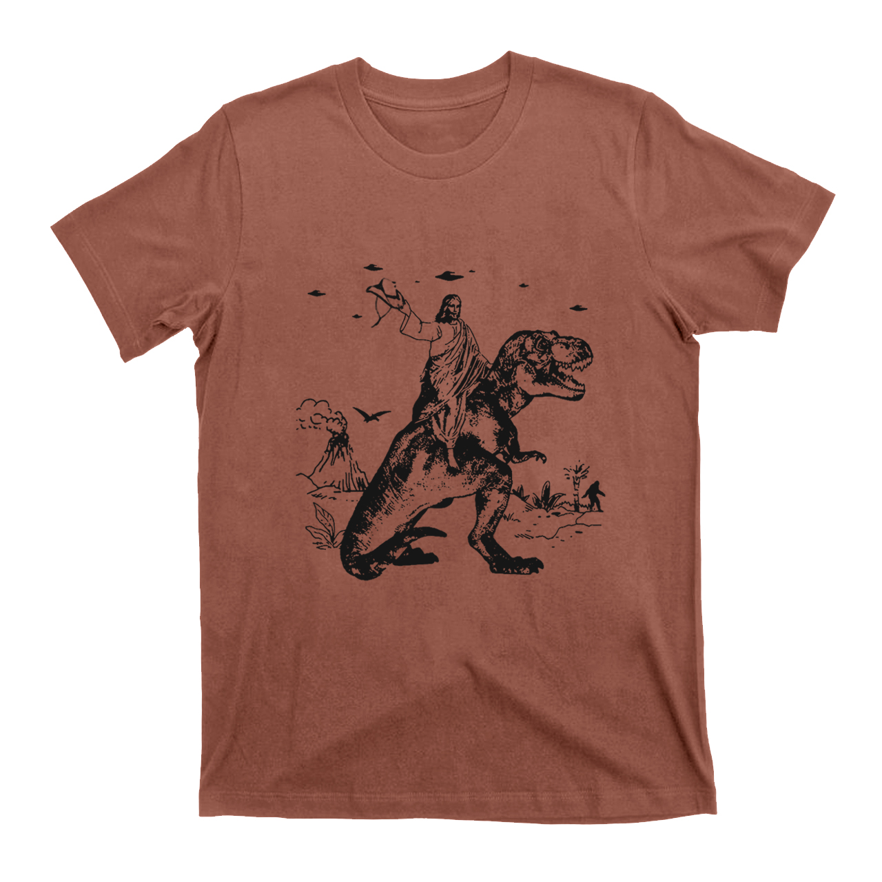 Jesus Riding Dinosaur T-Shirts