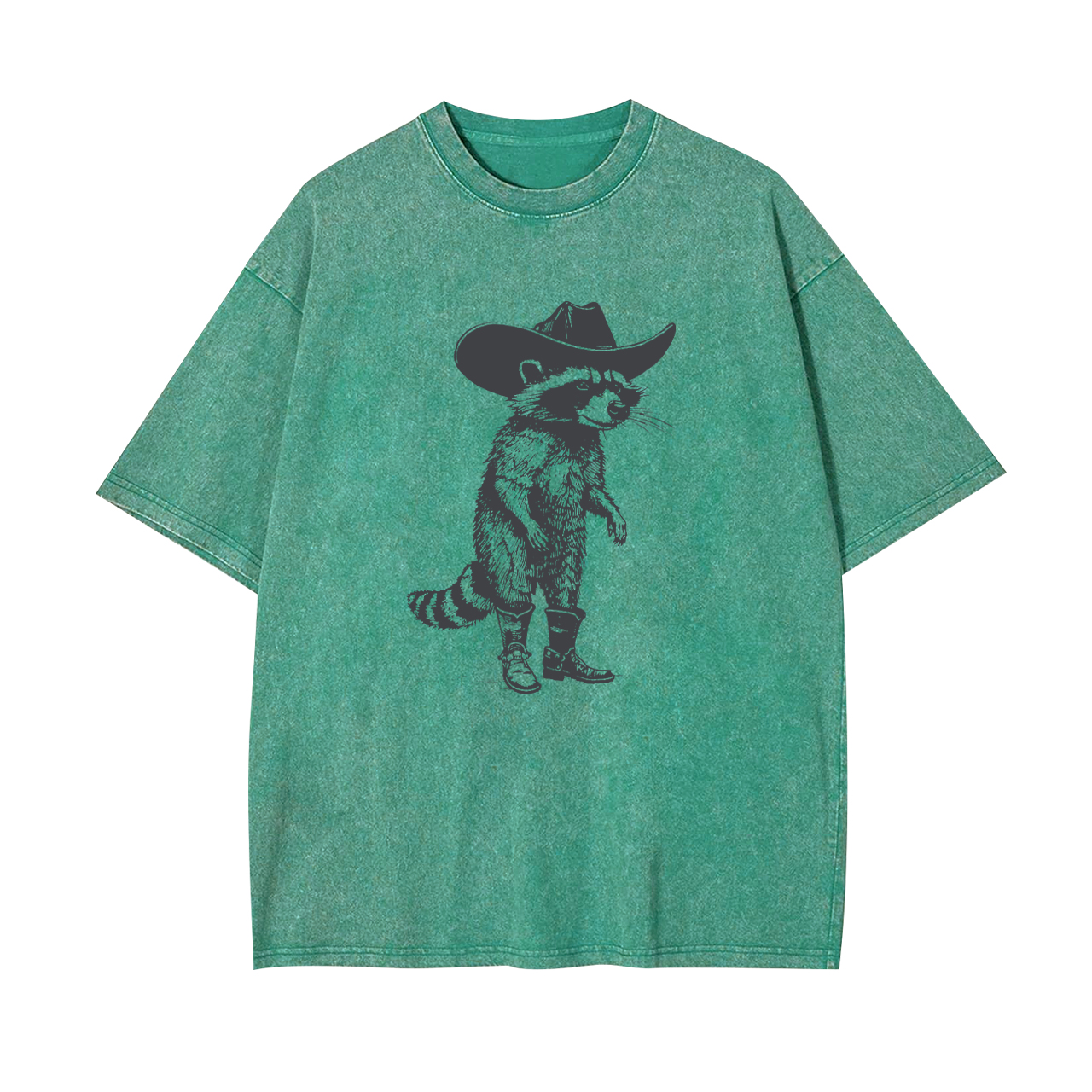 Vintage Cowboy Racoon Retro 90s Garment-dye Tees