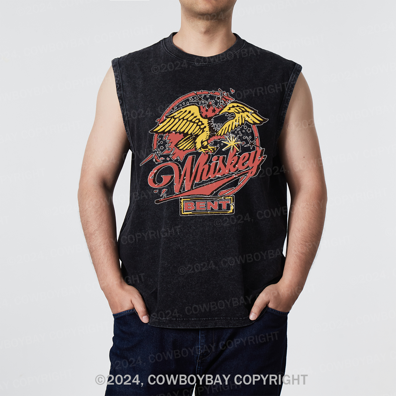 Whiskey Bent 70's Throwback Washed Tanks