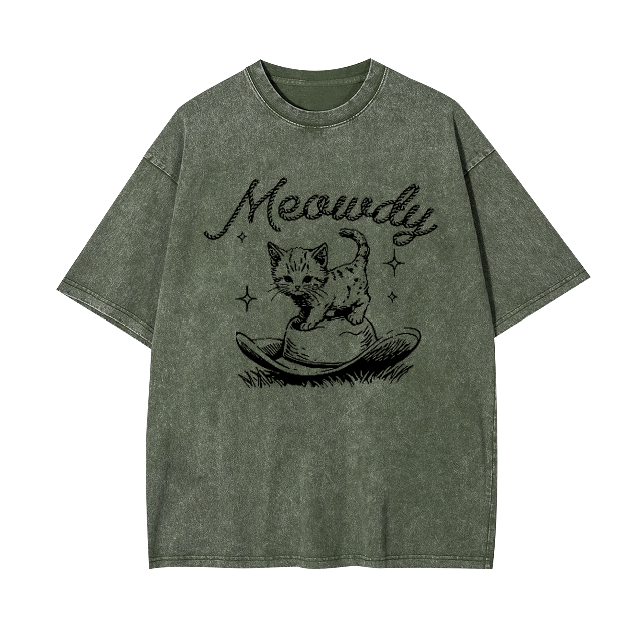 Meowdy Cute Kitten Cat Garment-dye Tees