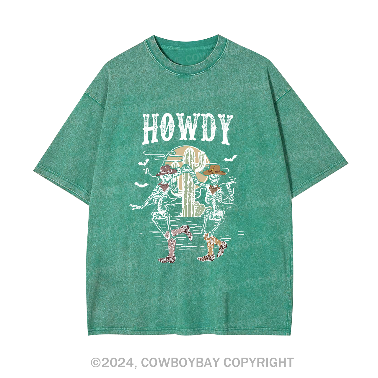 Howdy Halloween Midwest Desert Skeleton Garment-dye Tees