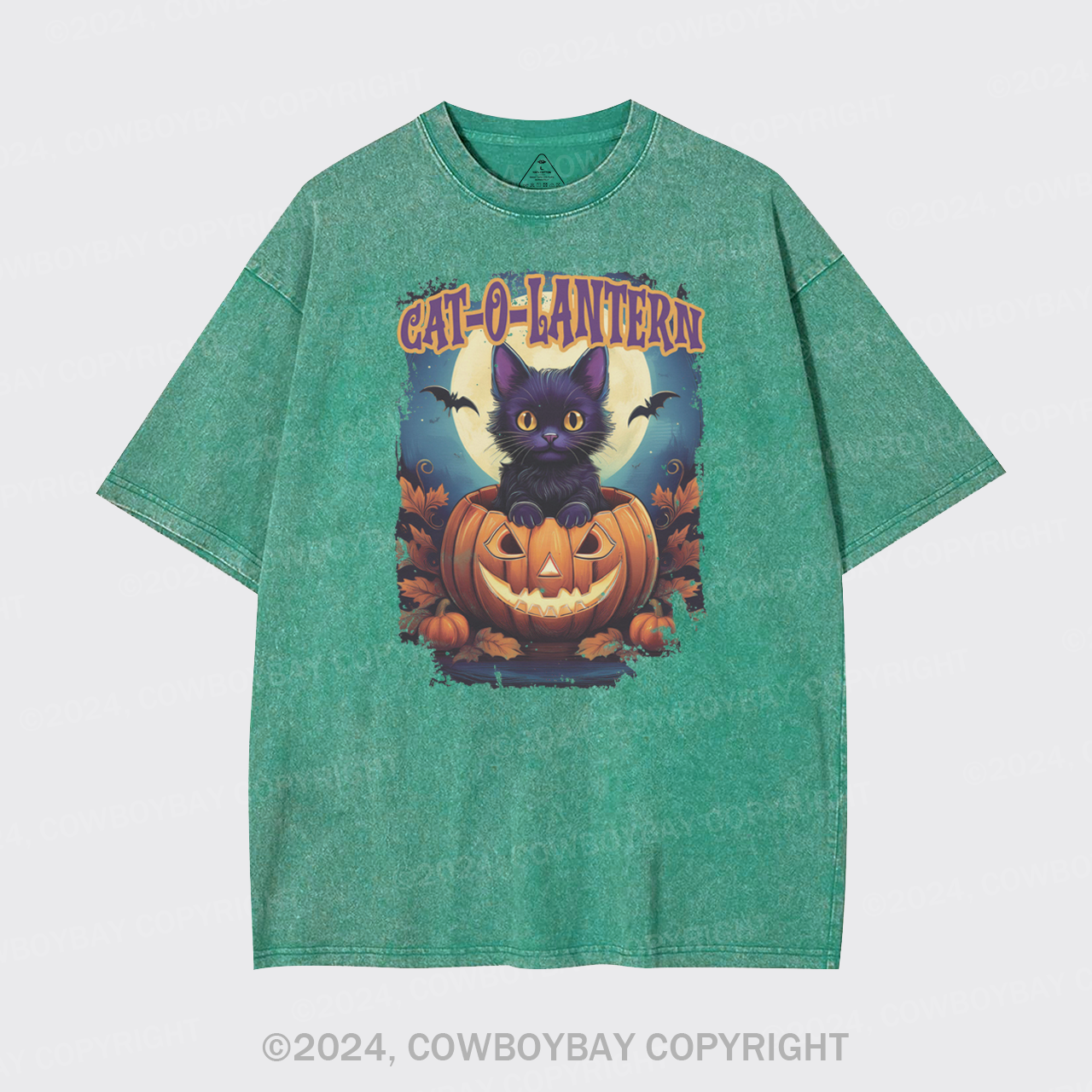 Cat-O-Lantern Garment-dye Tees