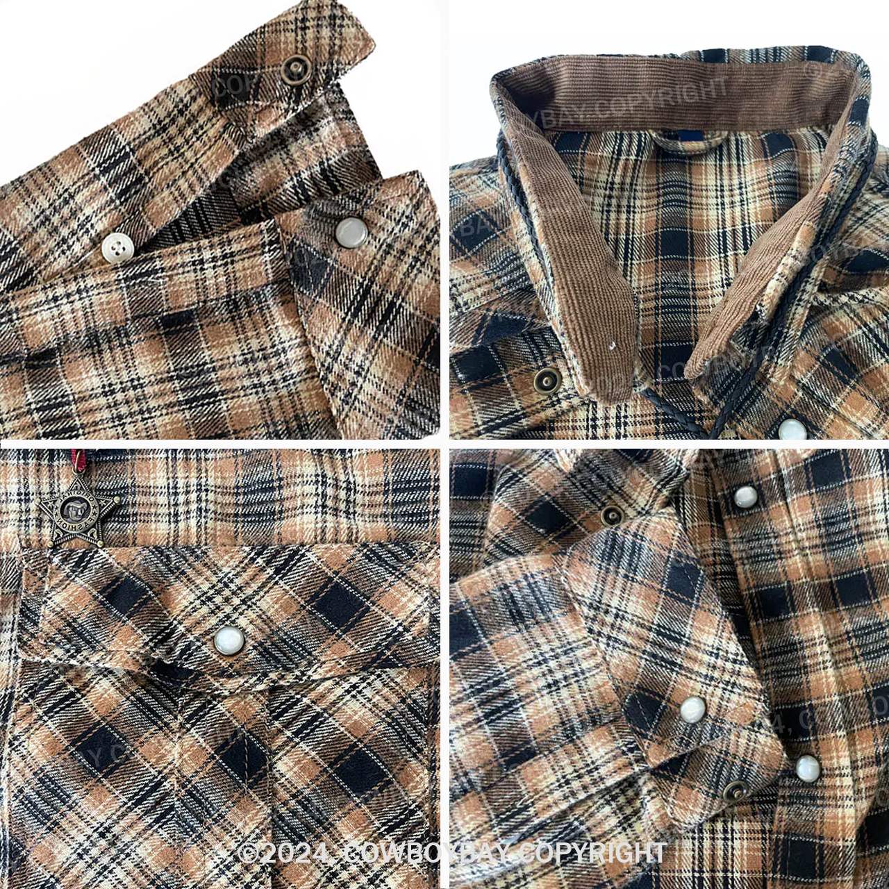 23 New Winter Western Cowboy Blue Flannel Plaid Shirt