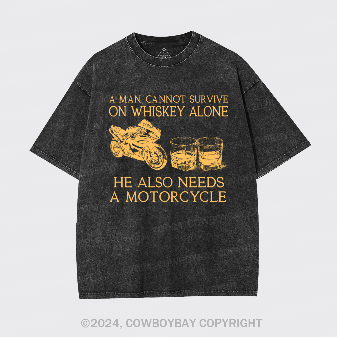 Whisky And Motorbike Garment-dye Tees