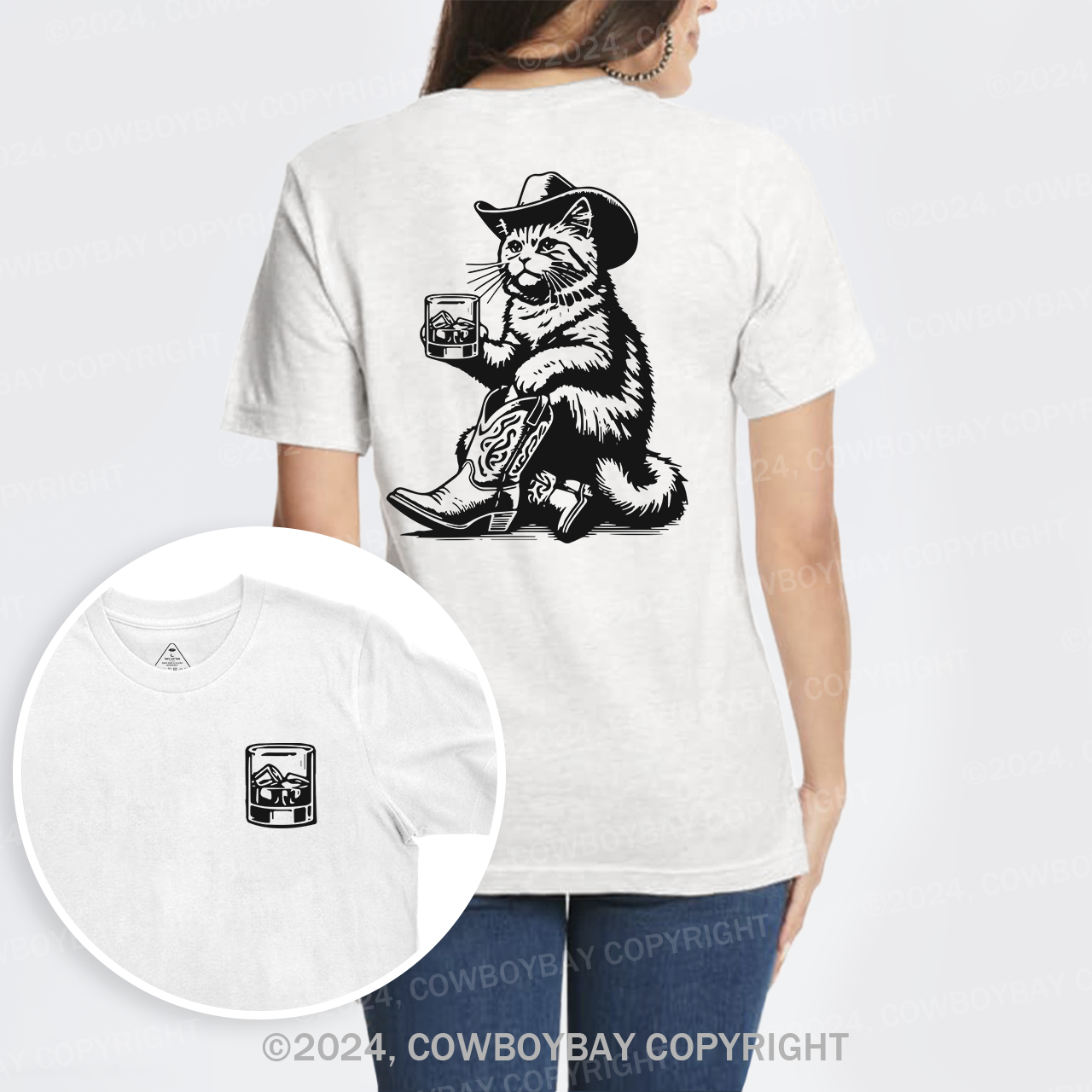 Whiskey Cowboy Cat T-Shirts