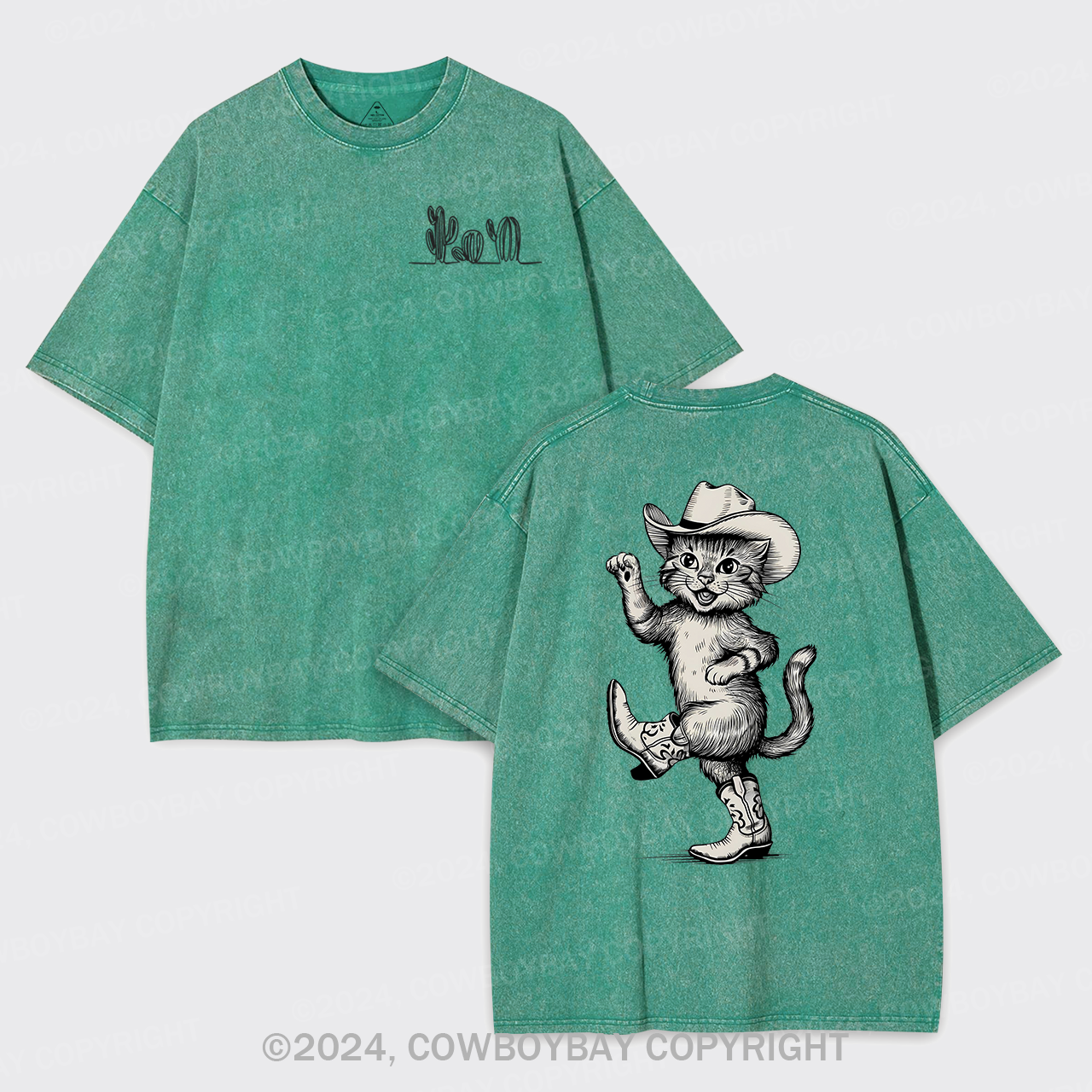 Dancing Cowboy Cat Garment-dye Tees