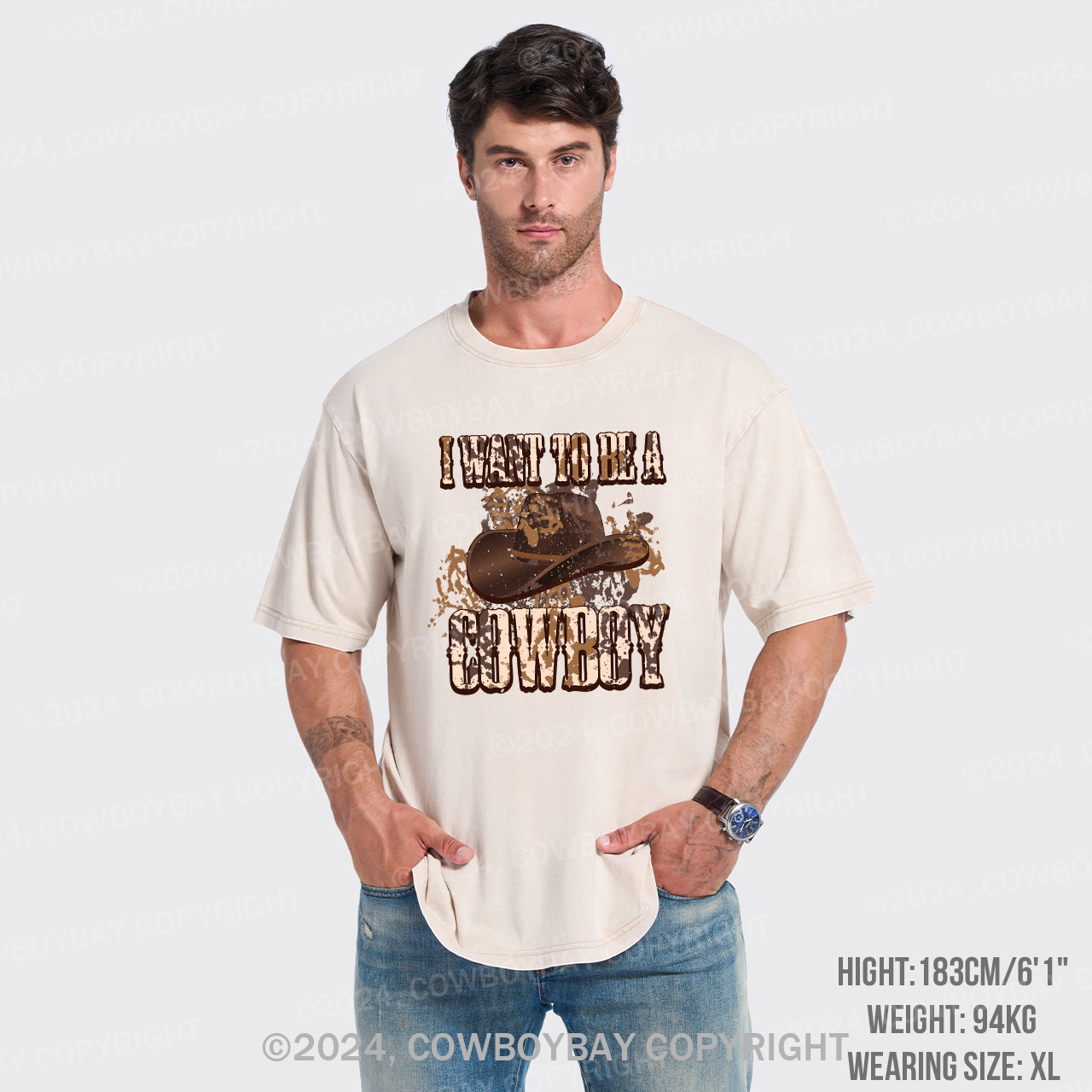 Wanna Be Cowboy Western Vintage Garment-dye Tees