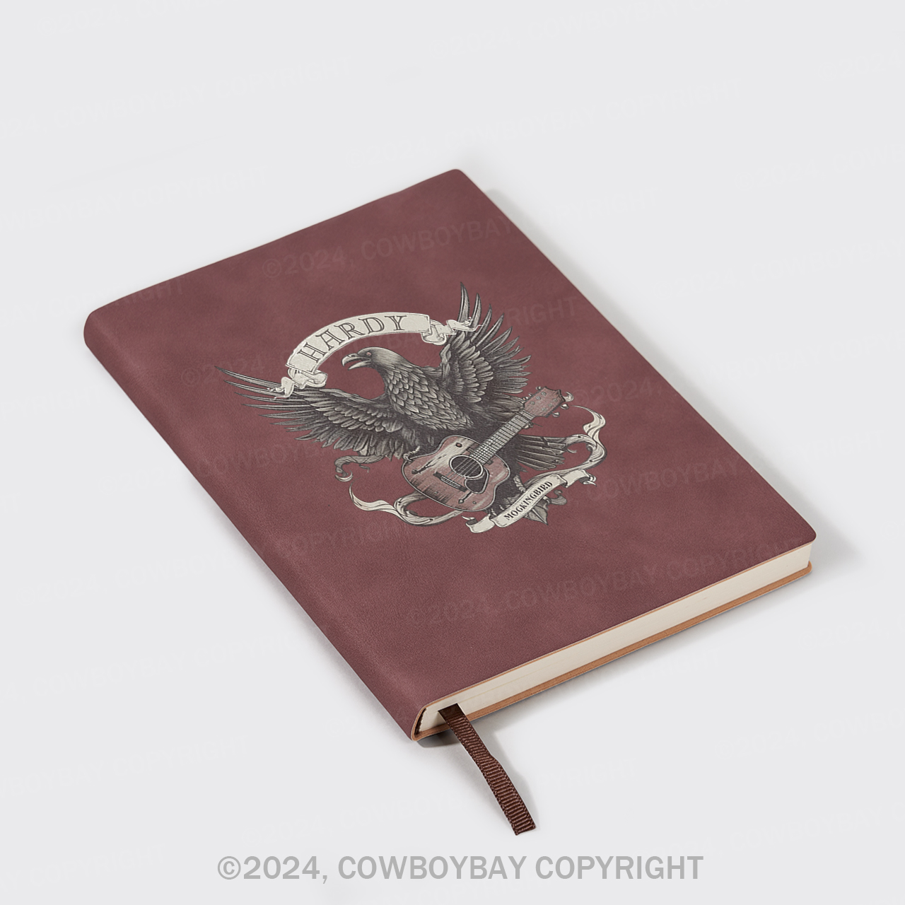 A5 Vintage Sheepbark Notebook-Hardy Vintage Crow Western Country Music