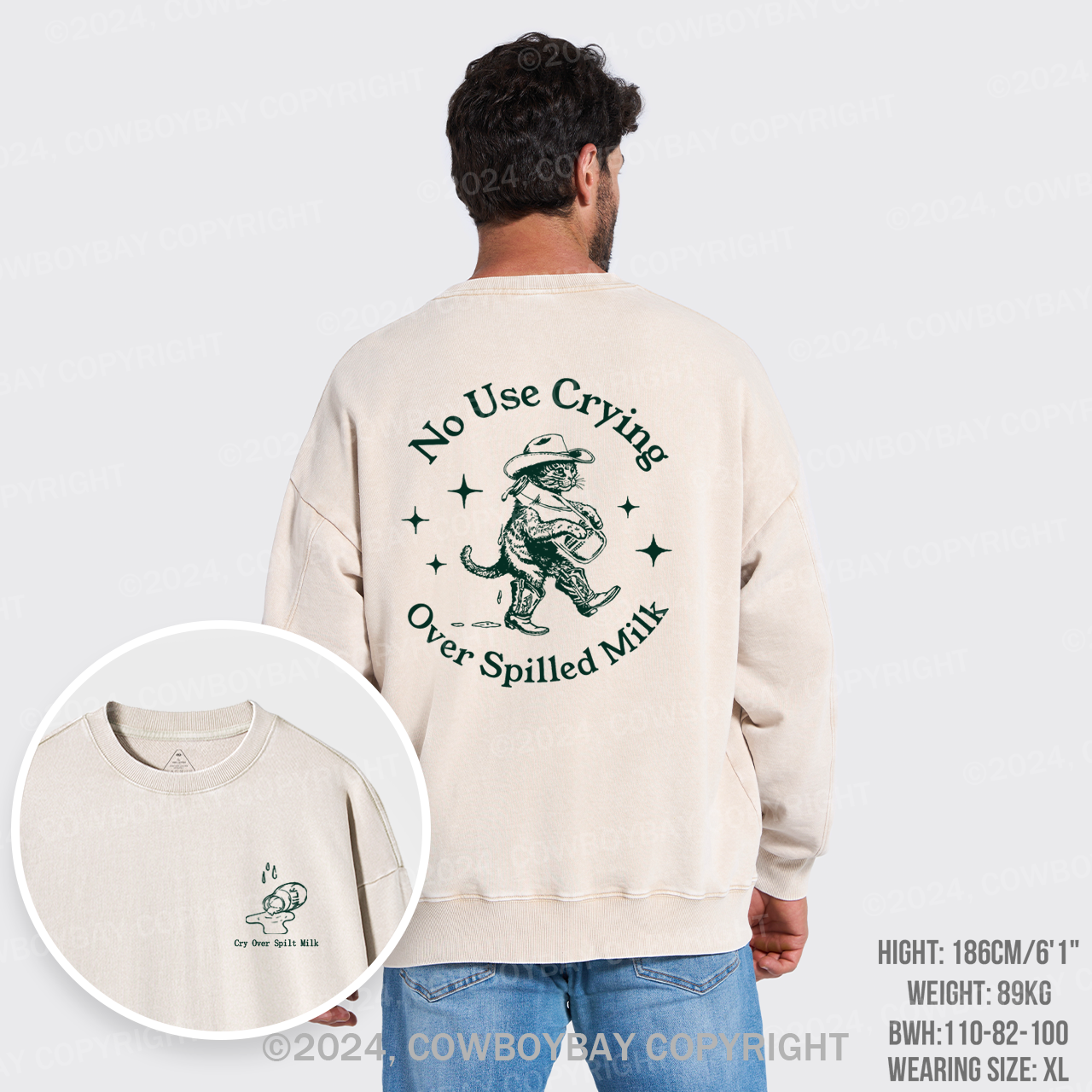 Cry Over Spilt Milk Washed Sweatshirts