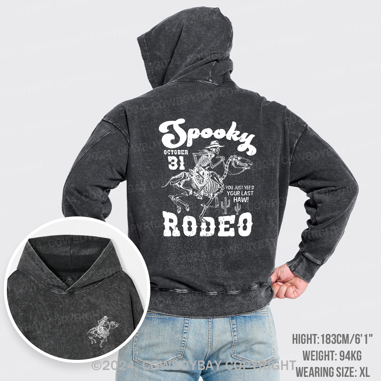 A Spooky Rodeo Garment-Dye Hoodies