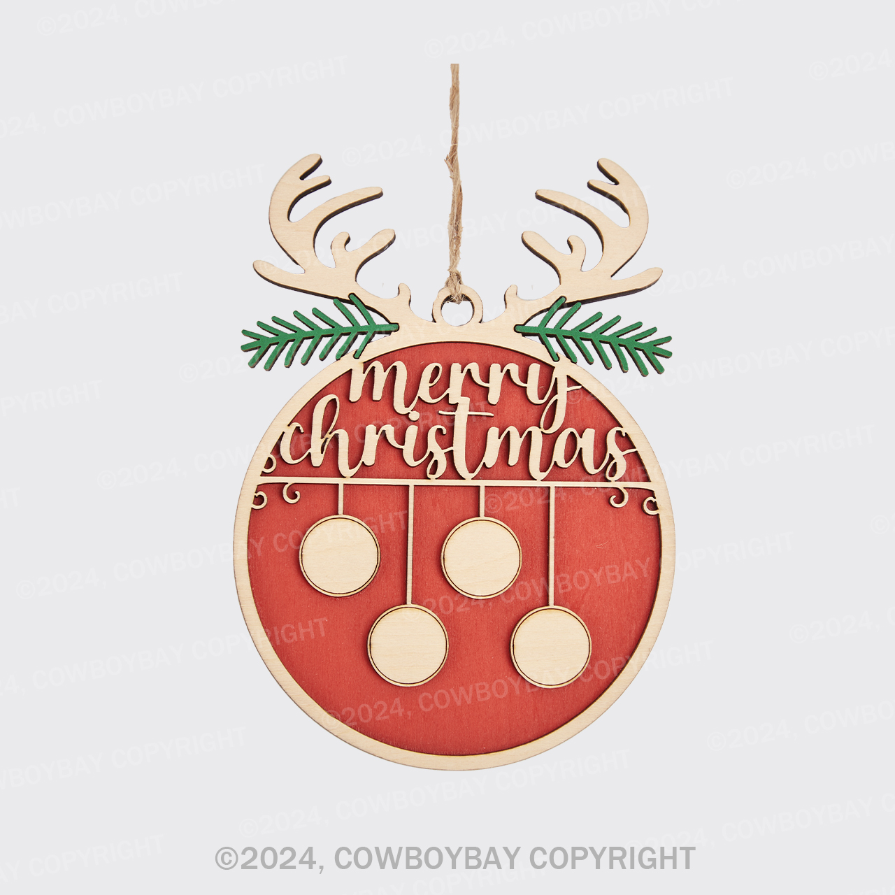 Personalized Wooden Elk Christmas Ornament