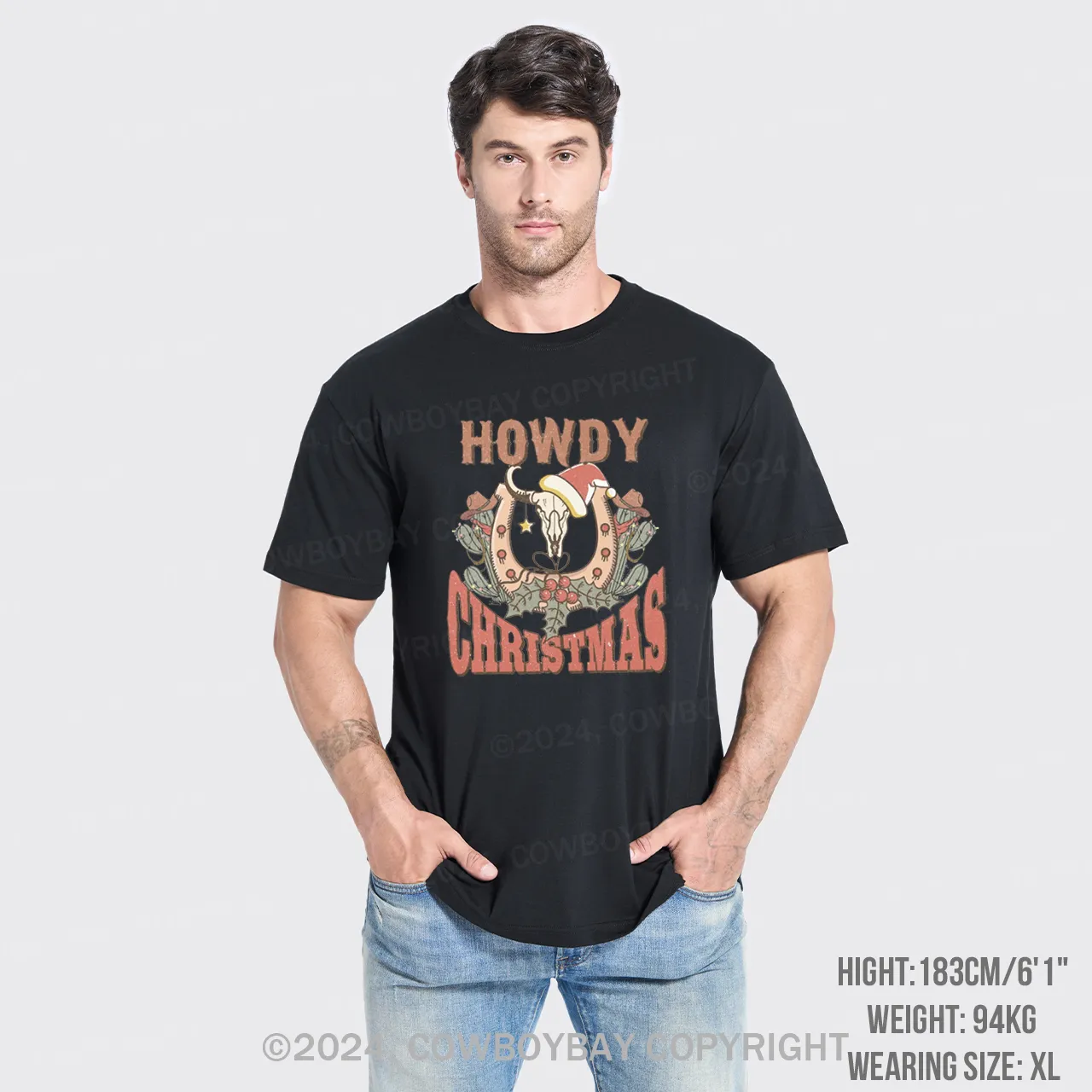 Cowboy Howdy Christmas Comfort T-Shirts