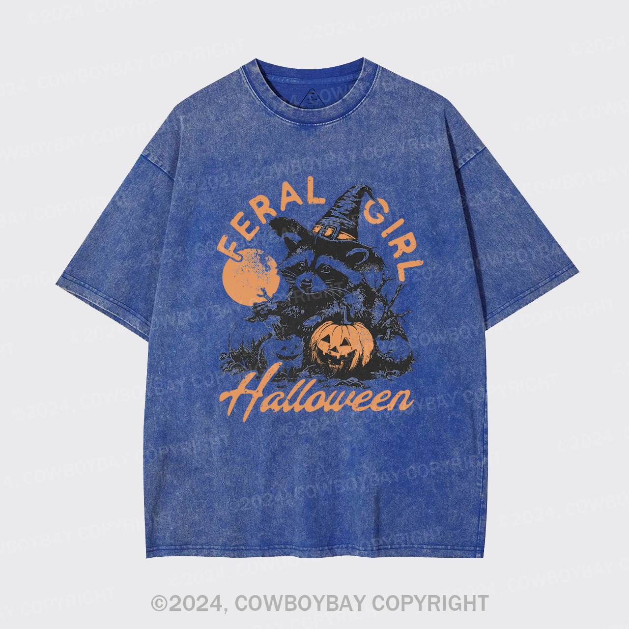 Halloween Feral girl Raccoon Garment-dye Tees
