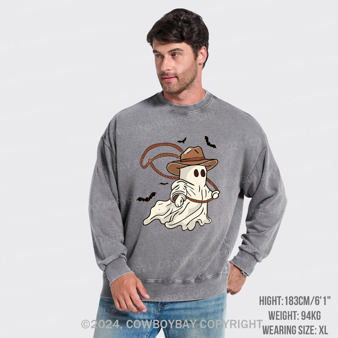 Ghost Cowboy Lasso Washed Sweatshirts