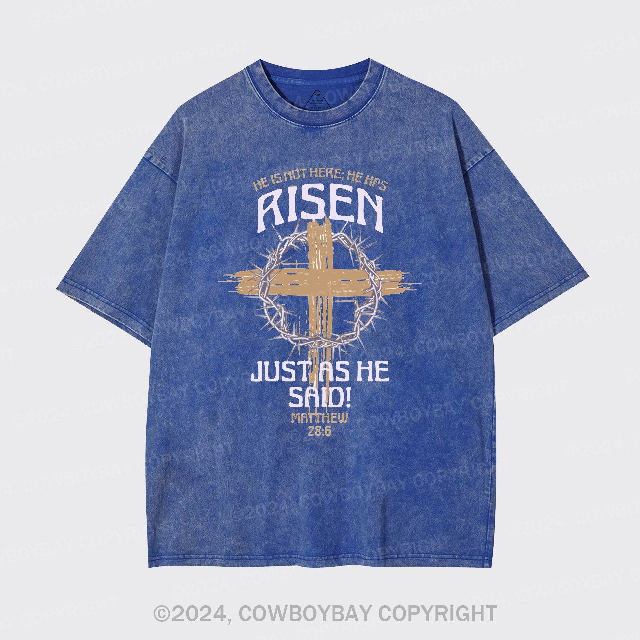 Retro He Is Not Here He Is Risen Garment-dye Tees