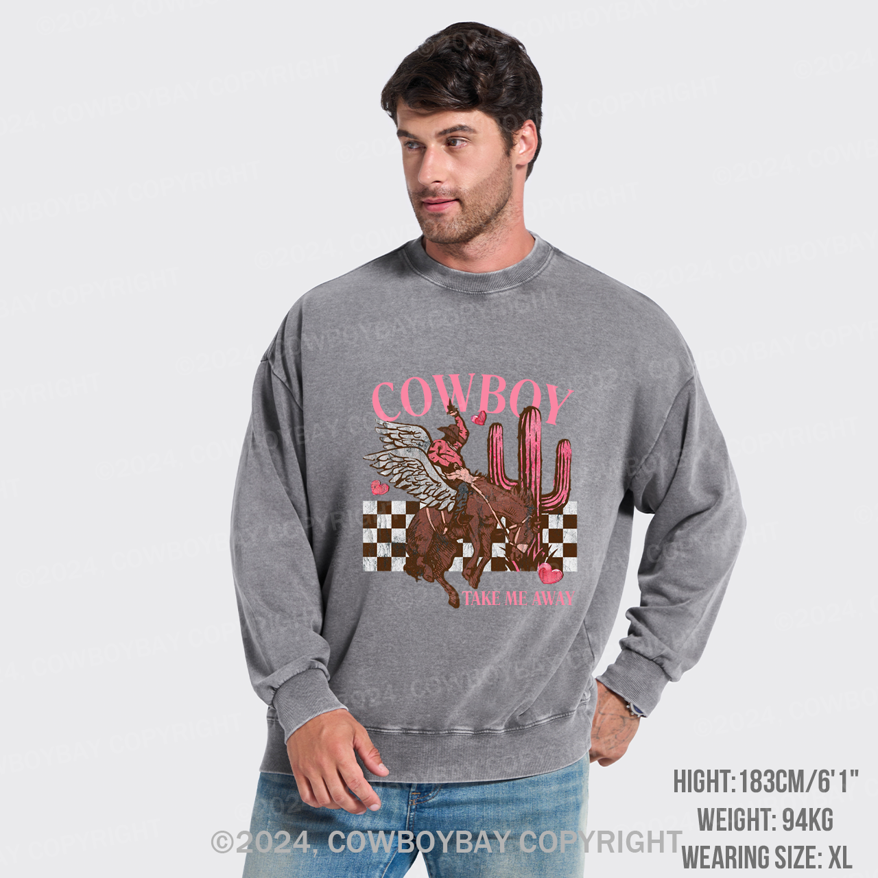 Cowboy Take Me Away Wild Washed Sweatshirts